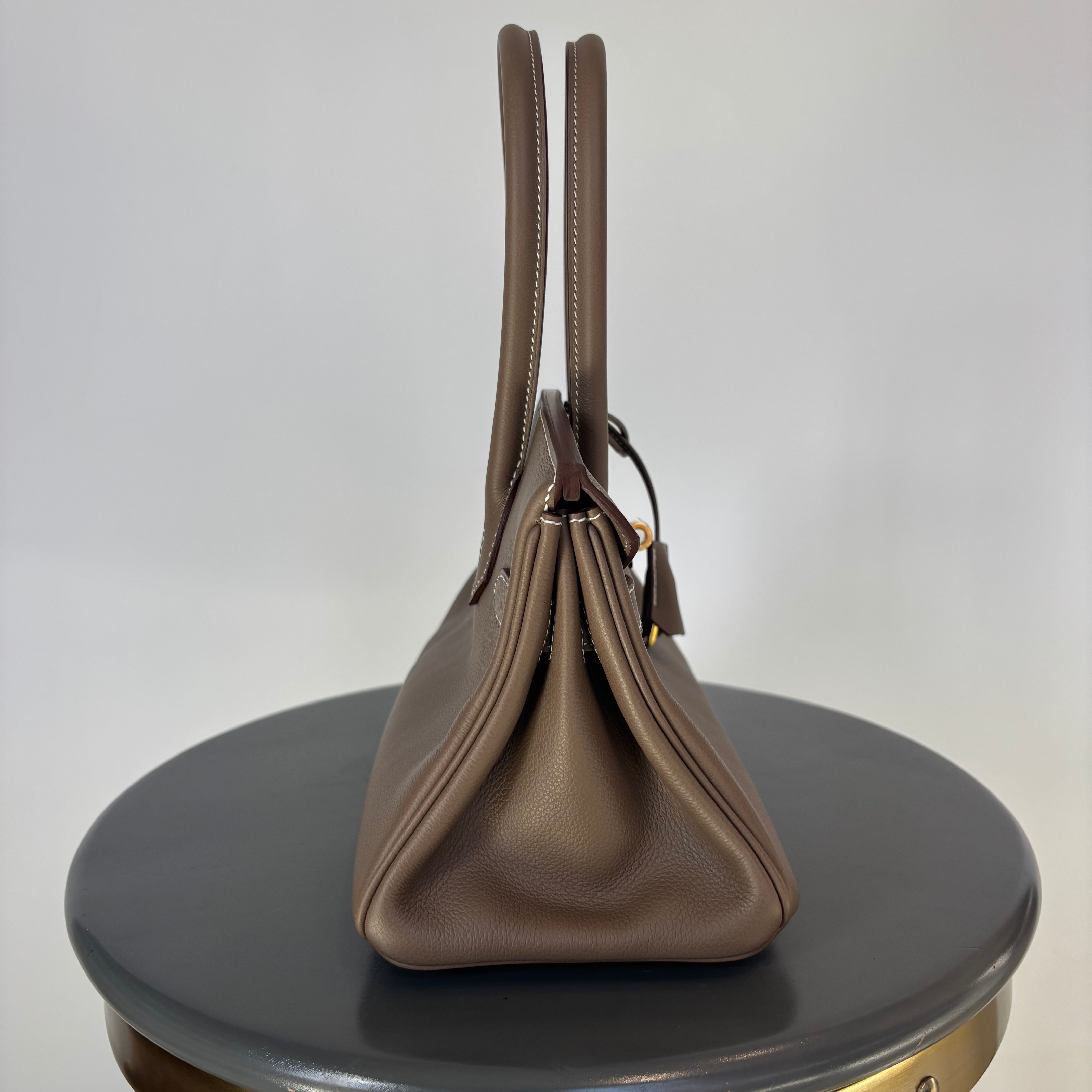 Hermes Evercolor Shoulder Birkin Light 29 Etoupe / Gold Hardware - Queen May