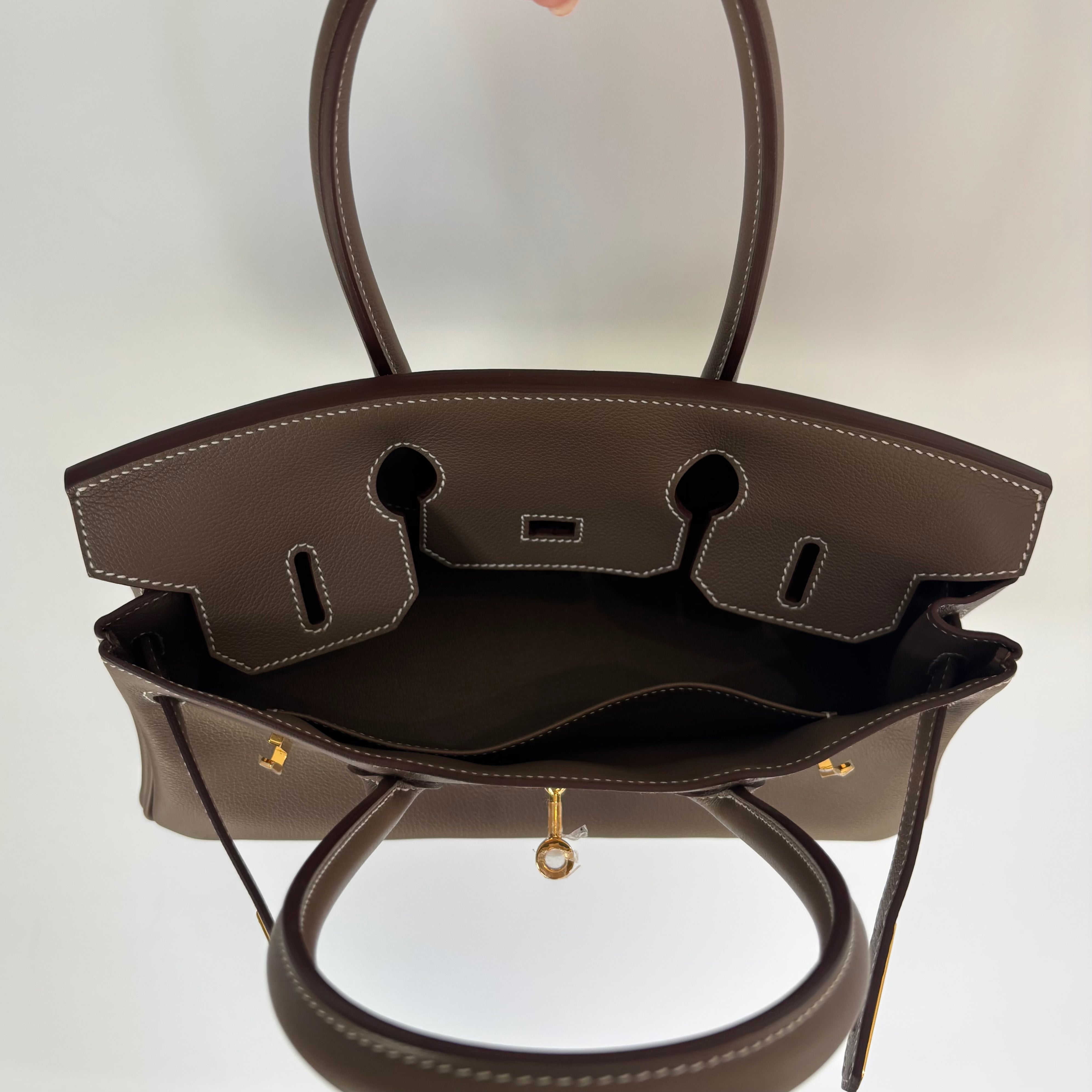 Hermes Evercolor Shoulder Birkin Light 29 Etoupe / Gold Hardware - Queen May