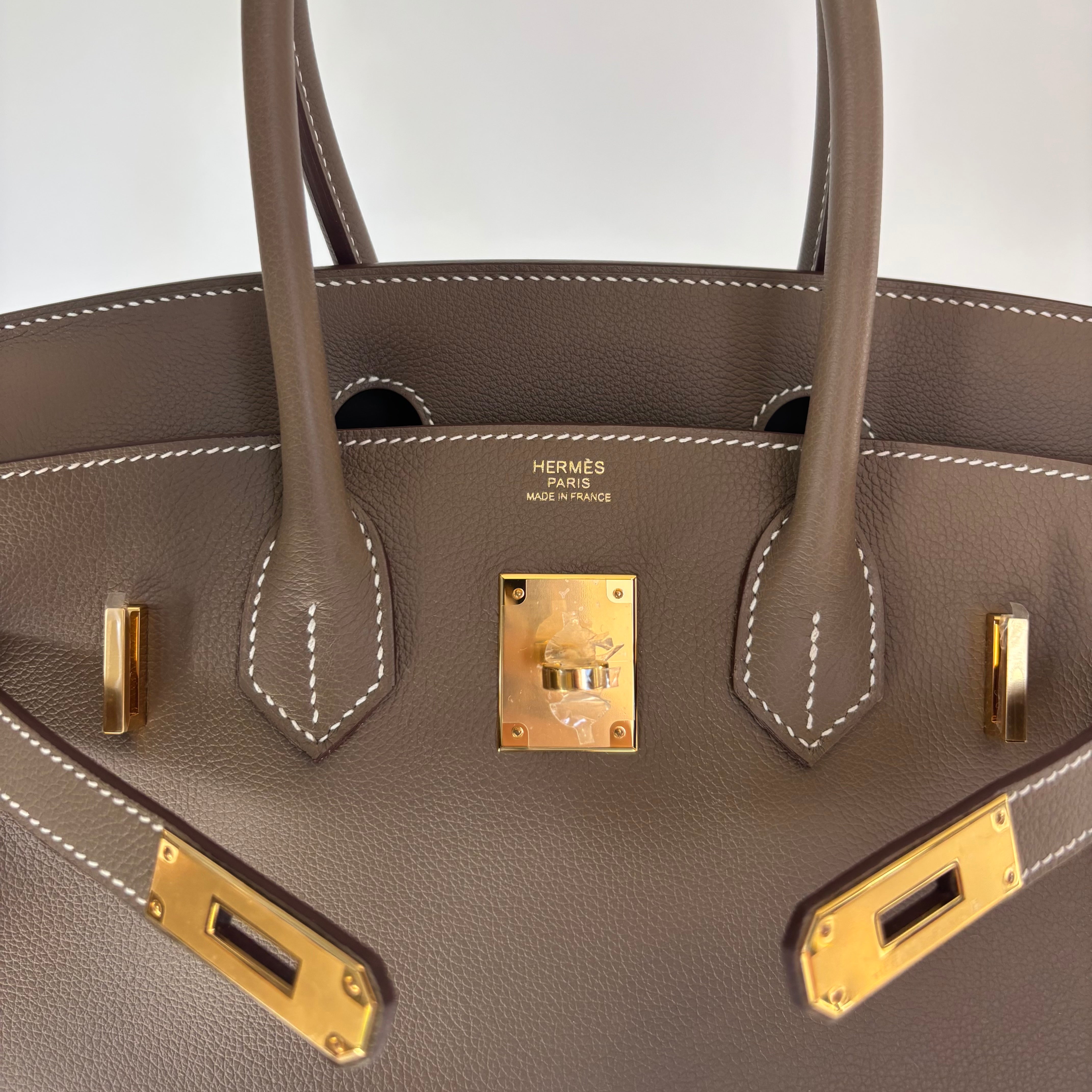 Hermes Evercolor Shoulder Birkin Light 29 Etoupe / Gold Hardware - Queen May