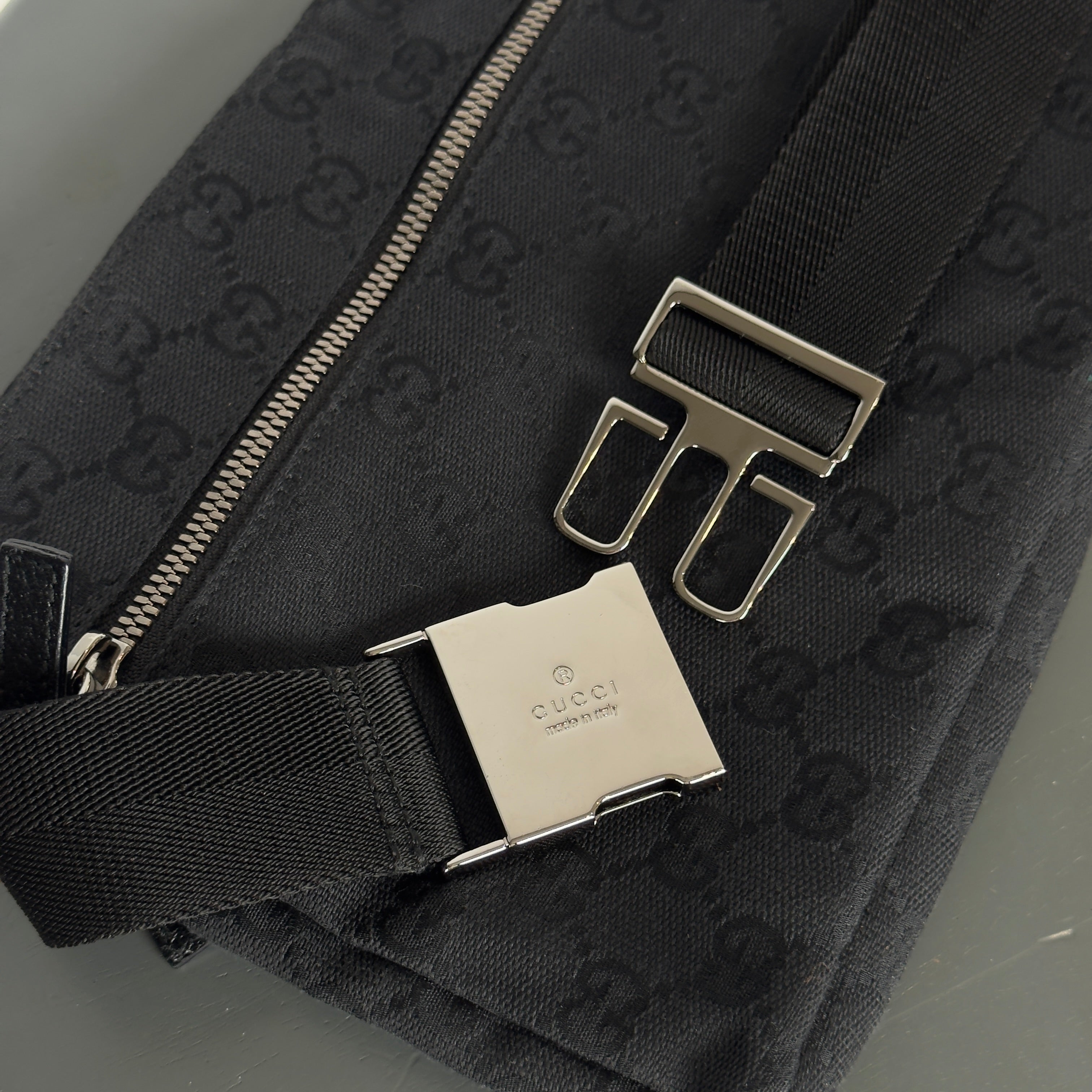 Gucci Black Monogram Bum Bag