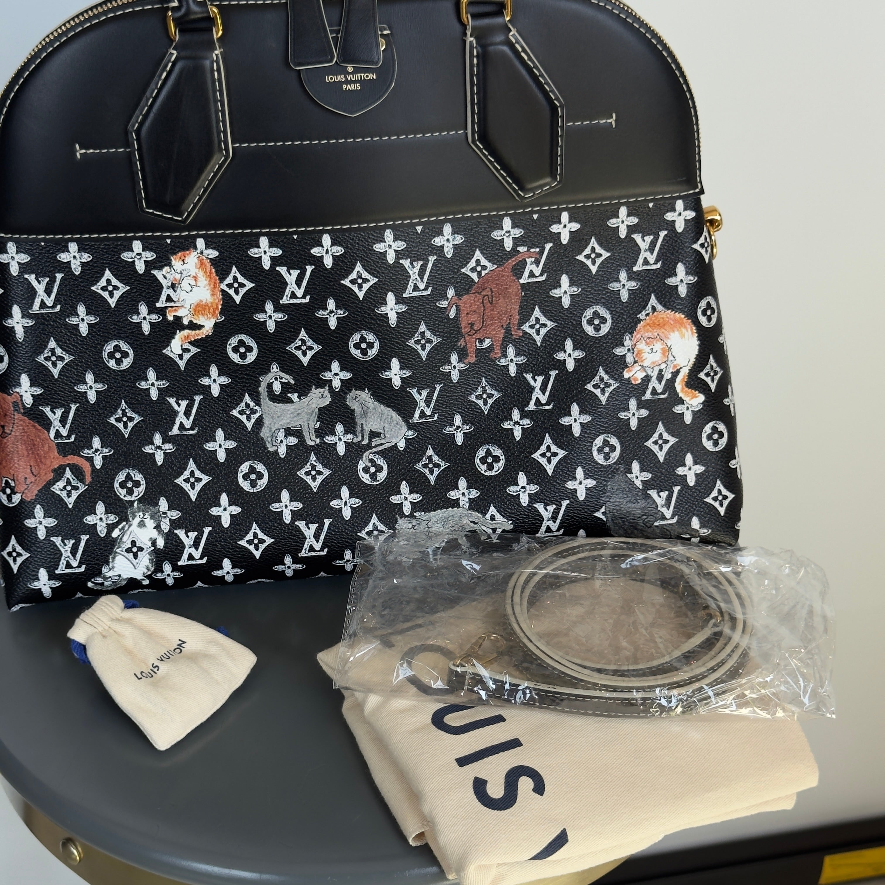 Limited Edition Louis Vuitton Grace Coddington Catogram Alma Souple Bag - Queen May