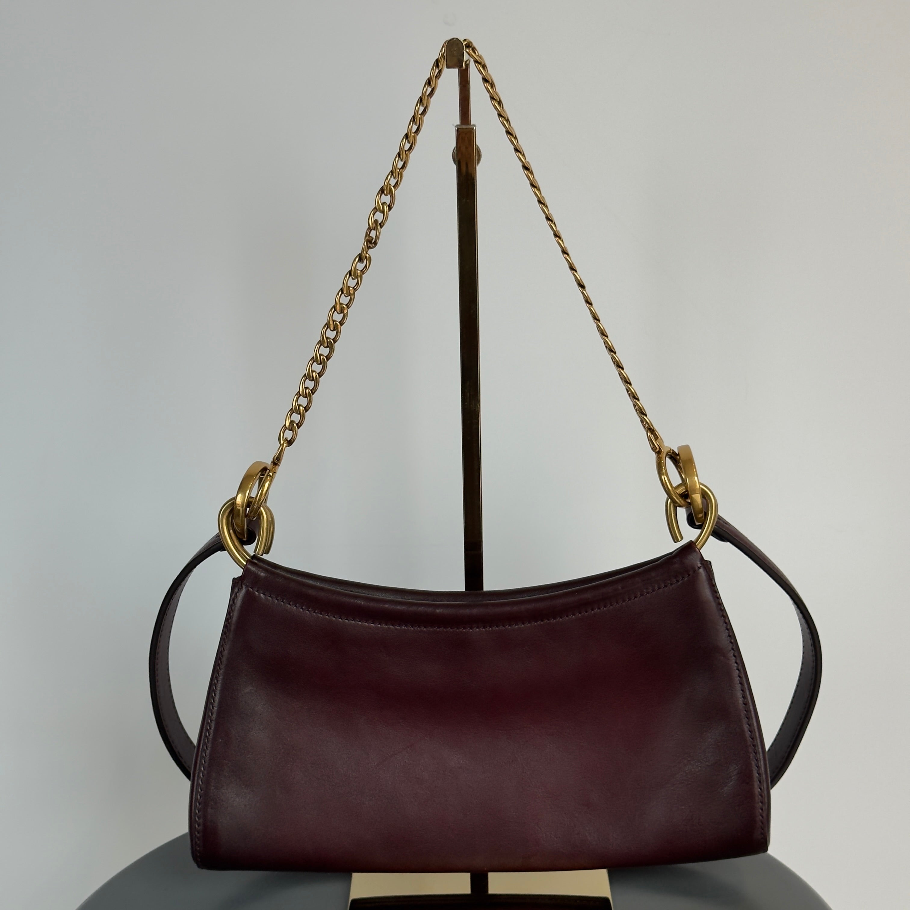 Ultra Rare Prada Fall 2025 Slouchy Burgundy Half Moon Shoulder Bag - Queen May