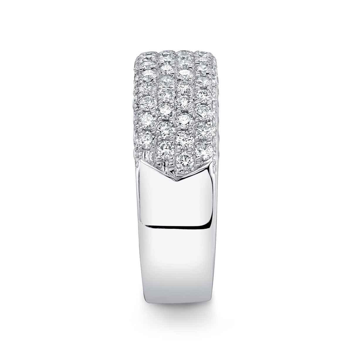 14K White or Yellow Gold 1.32 Carat Total Weight Diamond Pave Band - Queen May