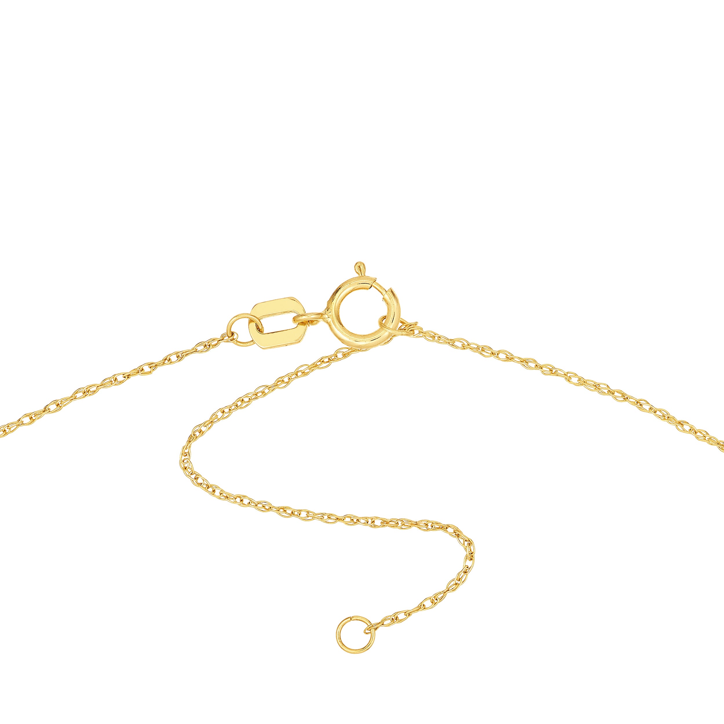 14K Yellow Gold Mini Horseshoe Disc Pendant Necklace - Queen May