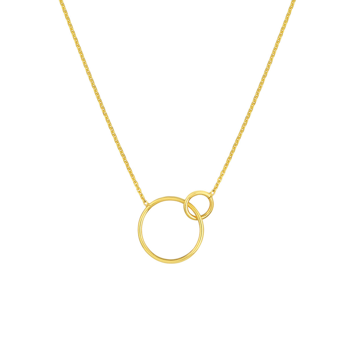 14K Yellow Gold Interlocking Circles Pendant Necklace - Queen May