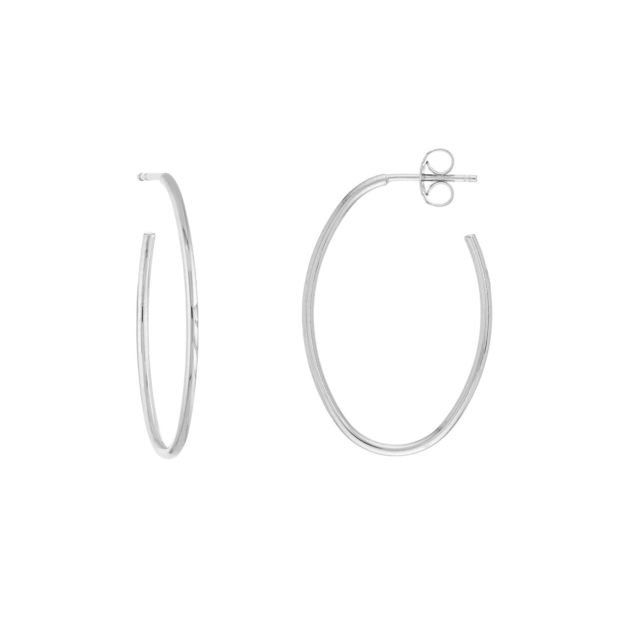 14K Gold Oval Open Hoop Earrings - Queen May