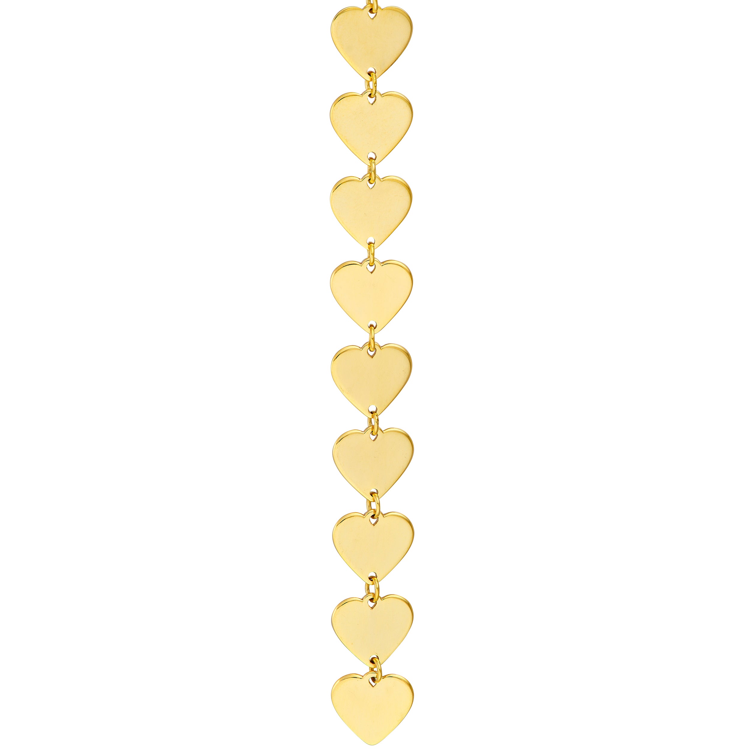 14K Yellow Gold Heart Drop Earrings - Queen May