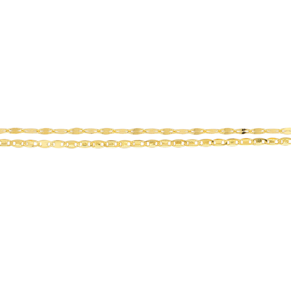 14K Yellow Gold Valentina Chain Double Strand Anklet - Queen May