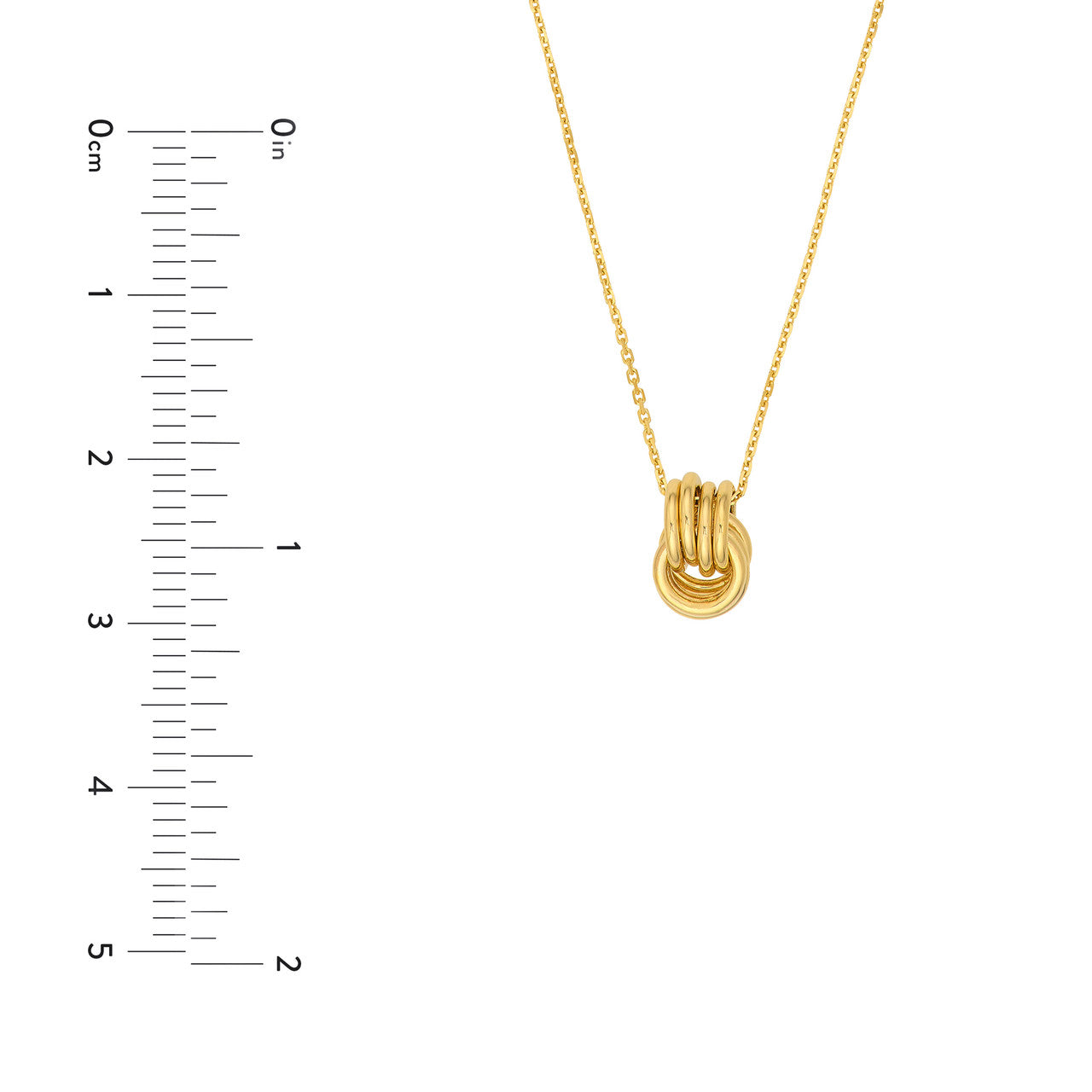14K Yellow Gold Love Knot Pendant Cable Necklace - Queen May