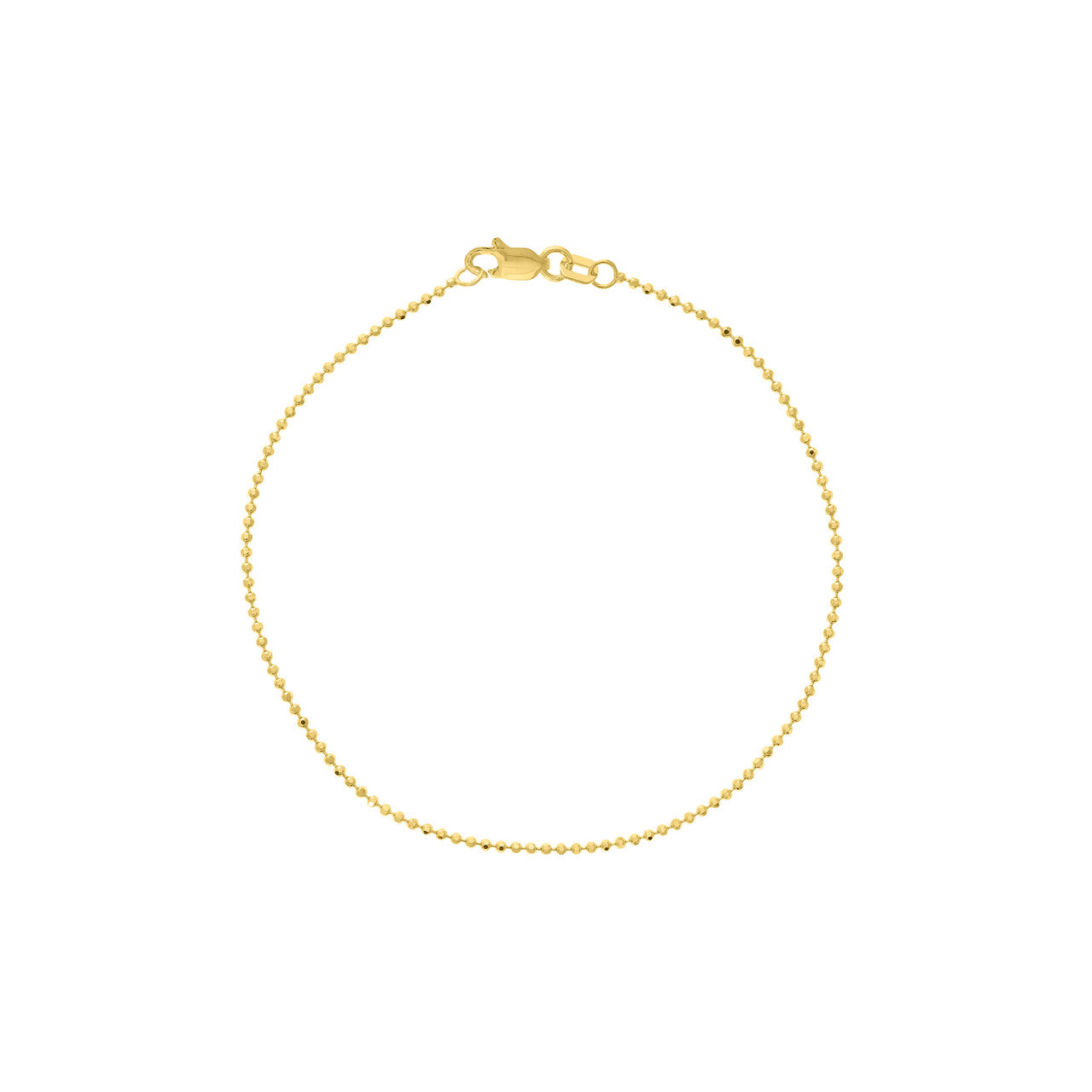 14K Gold Mini Diamond Cut Bead Bracelet - Queen May
