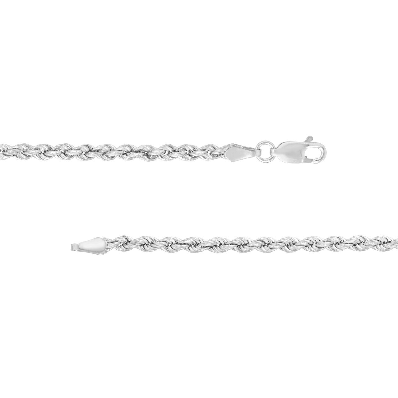14K Gold 2.9mm Hollow Rope Chain Necklace - Queen May