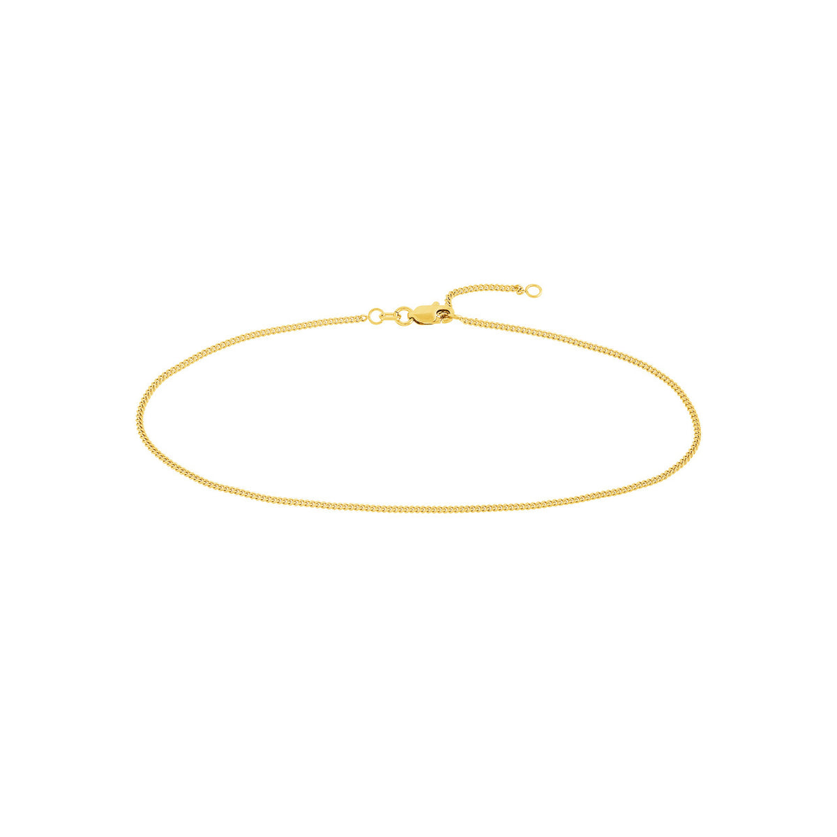 14K Yellow Gold Curb Link Anklet - Queen May