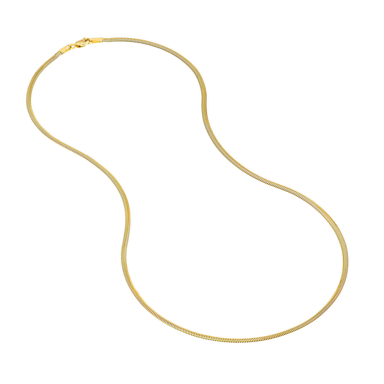14K Yellow Gold 2.15mm Oval Snake Chain Necklace - Queen May