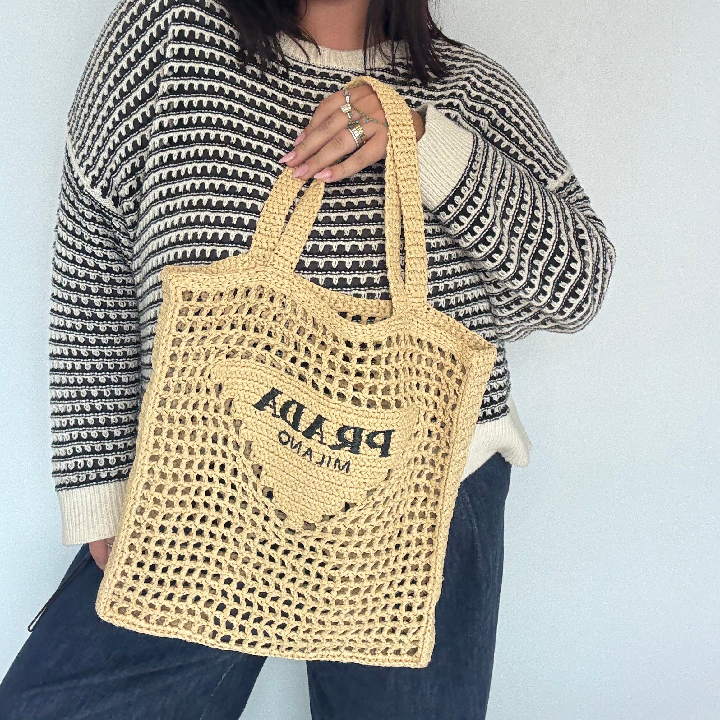 Prada Raffia Grass Tote - Queen May