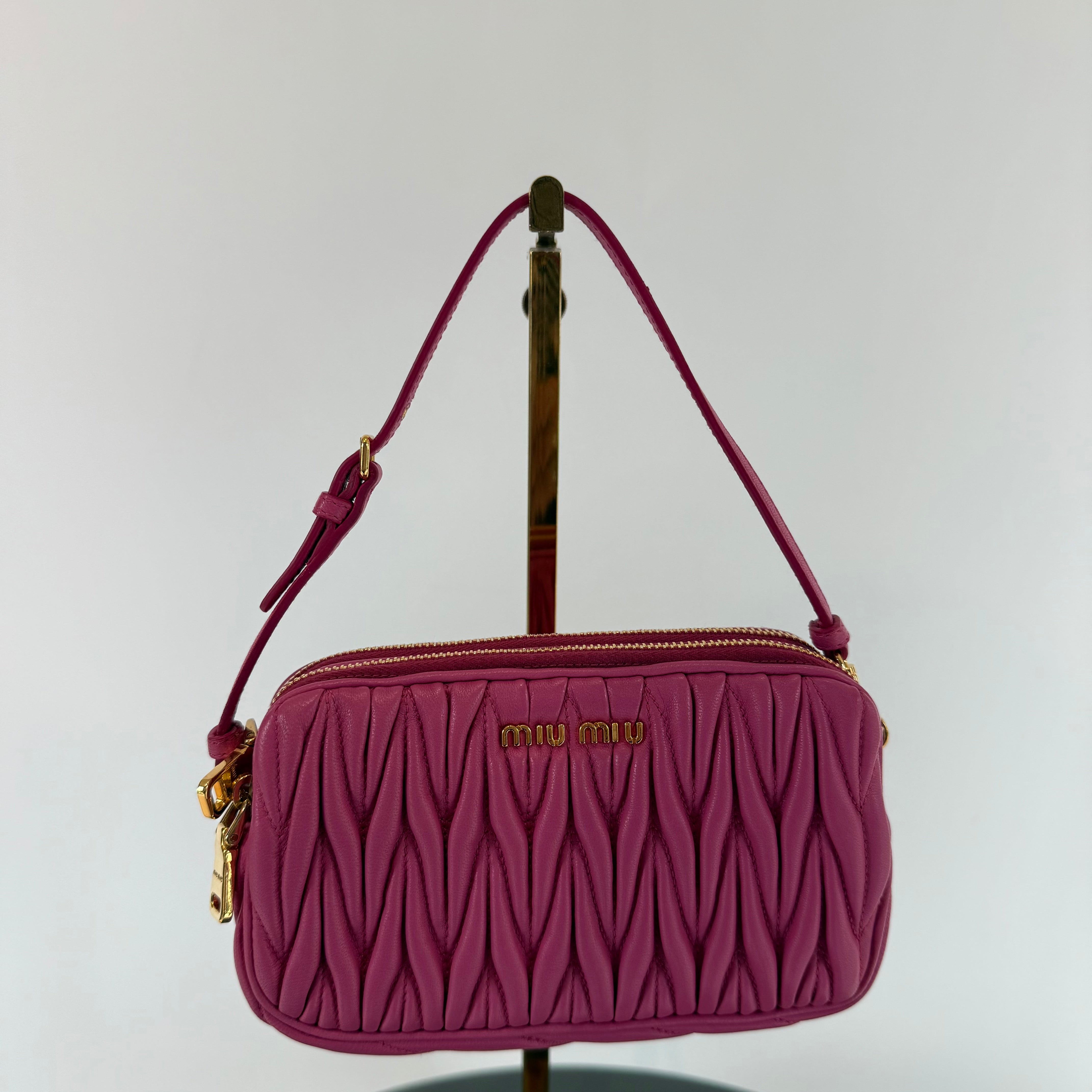 Miu Miu Leather Matelasse Double Zip - Queen May