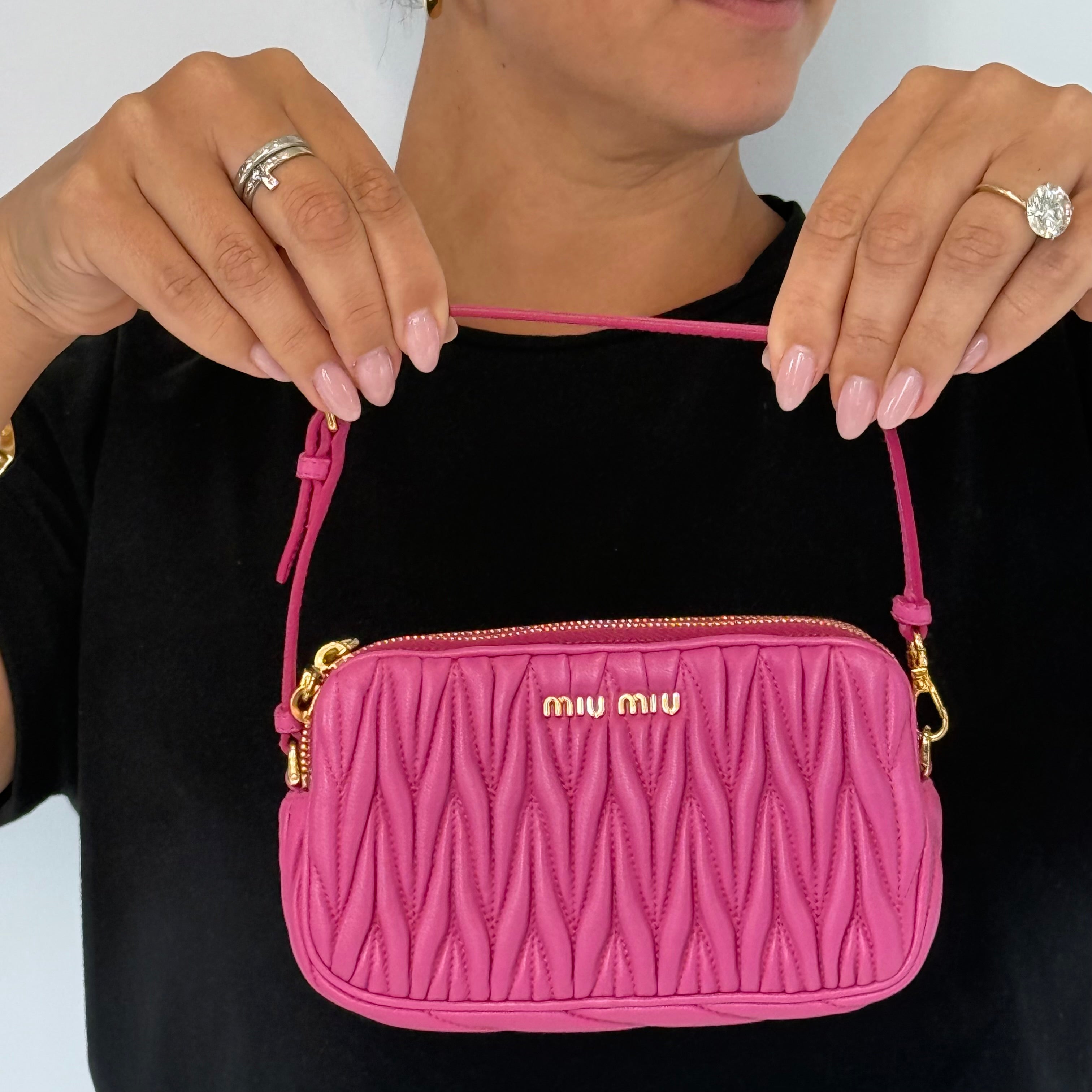 Miu Miu Leather Matelasse Double Zip - Queen May