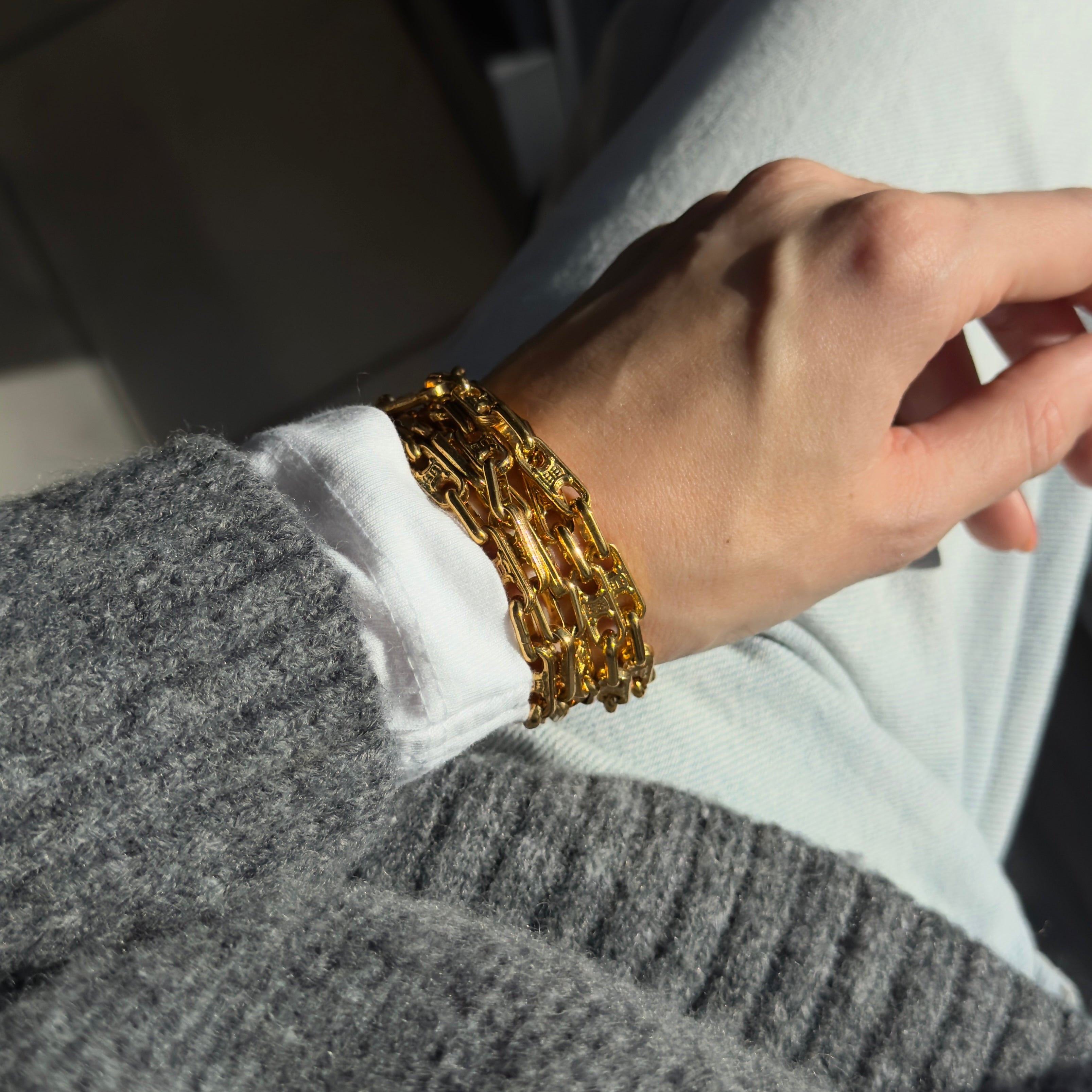 Vintage Celine Maillon Triomphe Necklace Gold Plated - Queen May