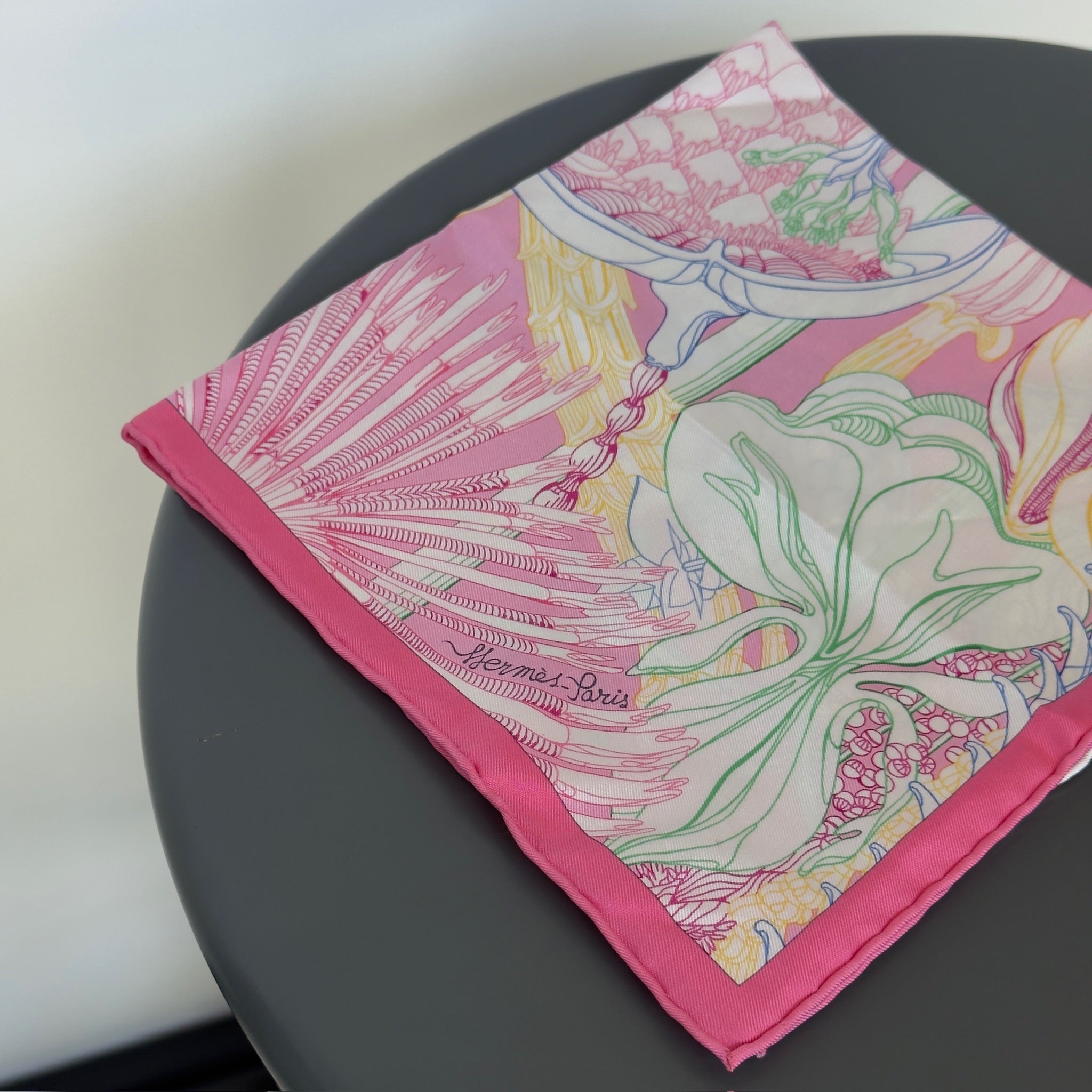 Hermes Fantaisie Botanique Pocket Square - Queen May