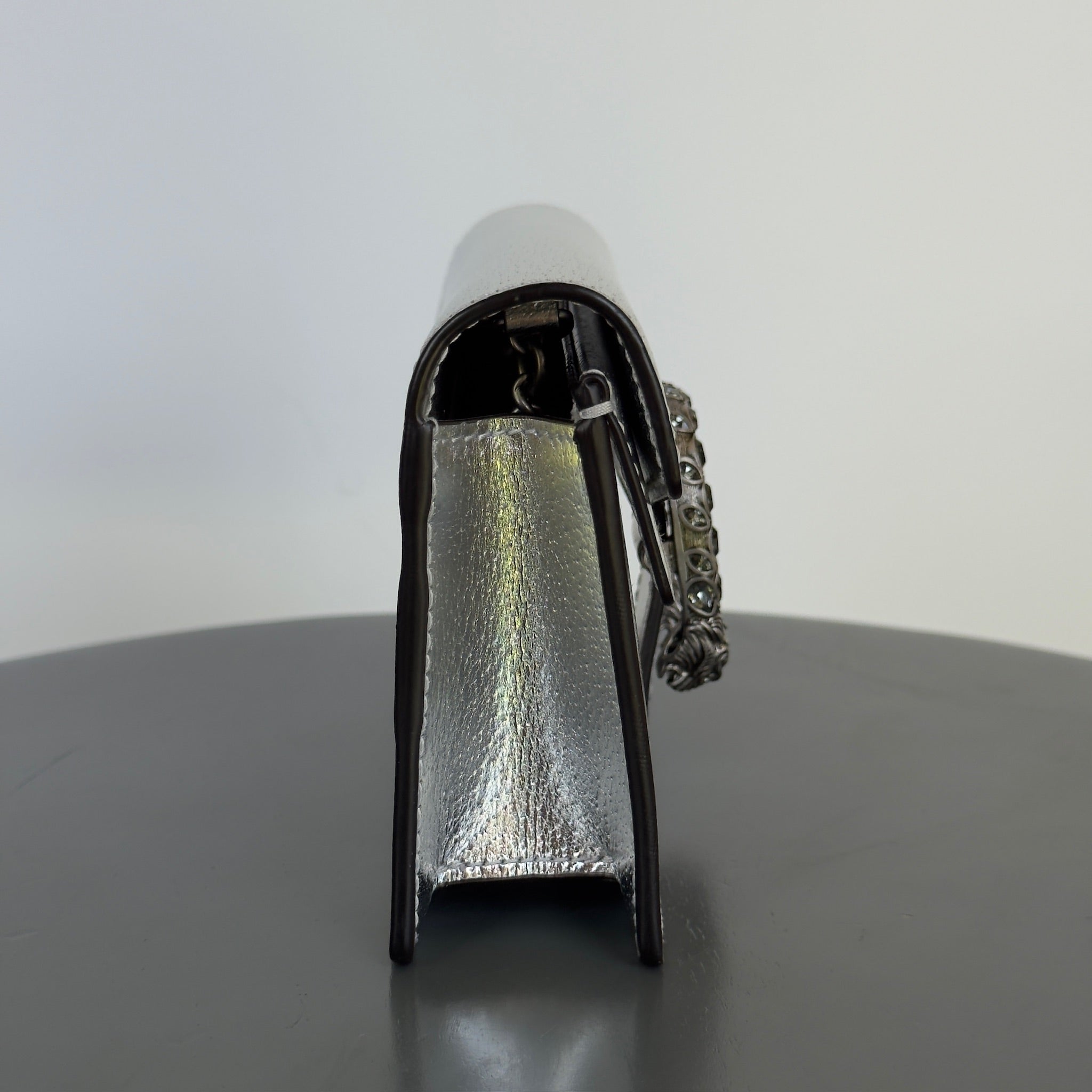 Gucci Super Mini Dionysus Bag In Silver Leather - Queen May