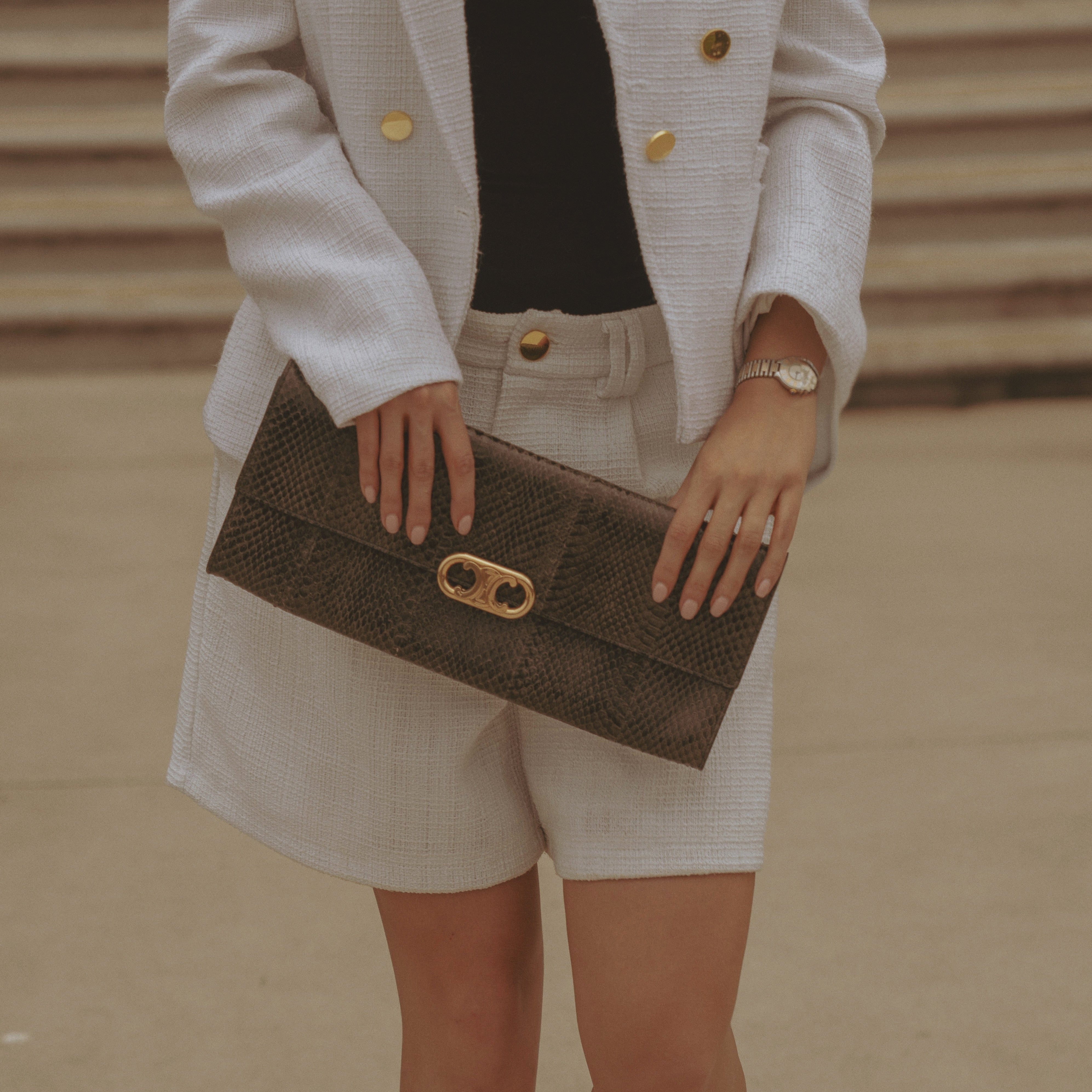 Celine Maillon Python Clutch - Queen May
