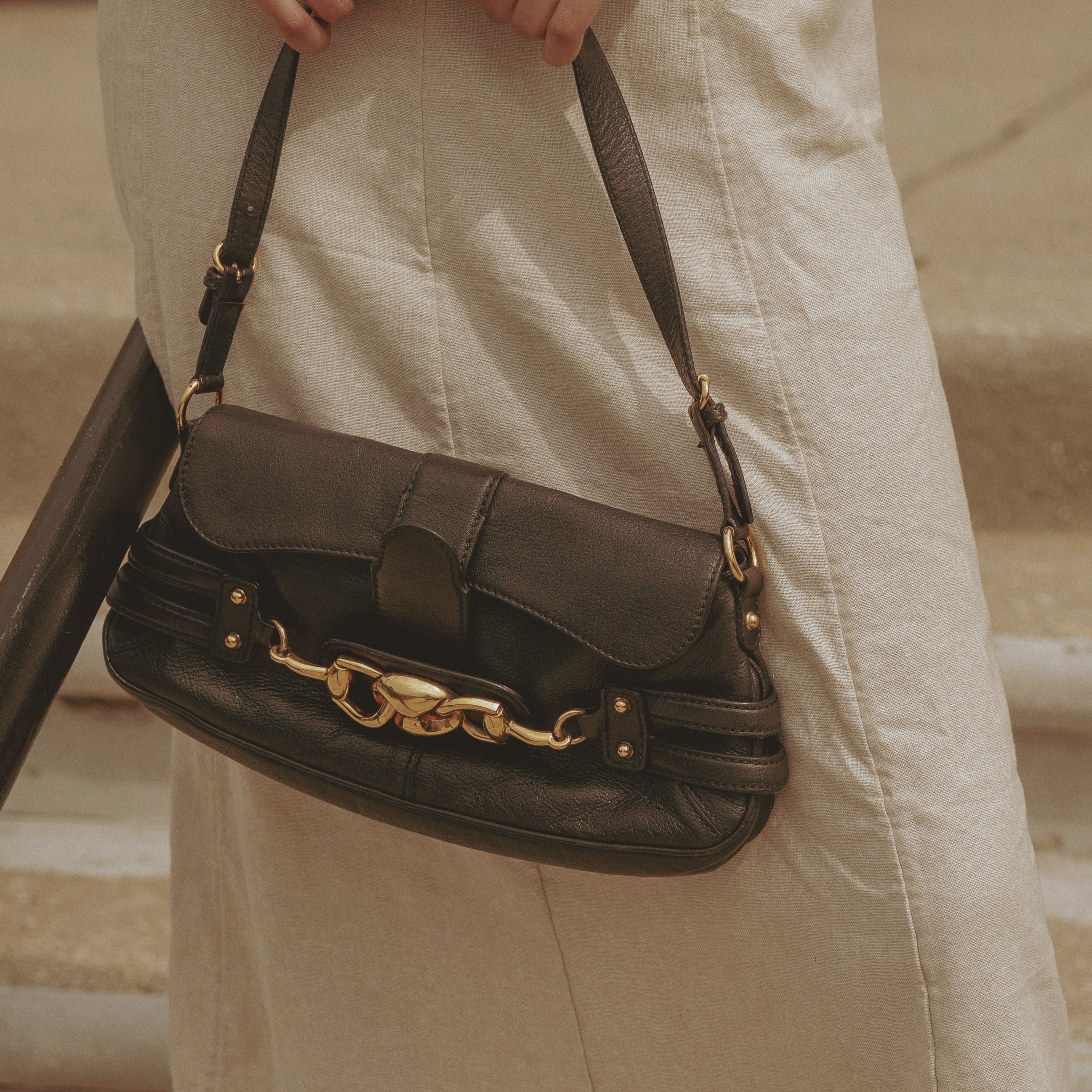 Gucci Leather Horsebit Chain Flap Shoulder Bag Tom Ford Era - Queen May