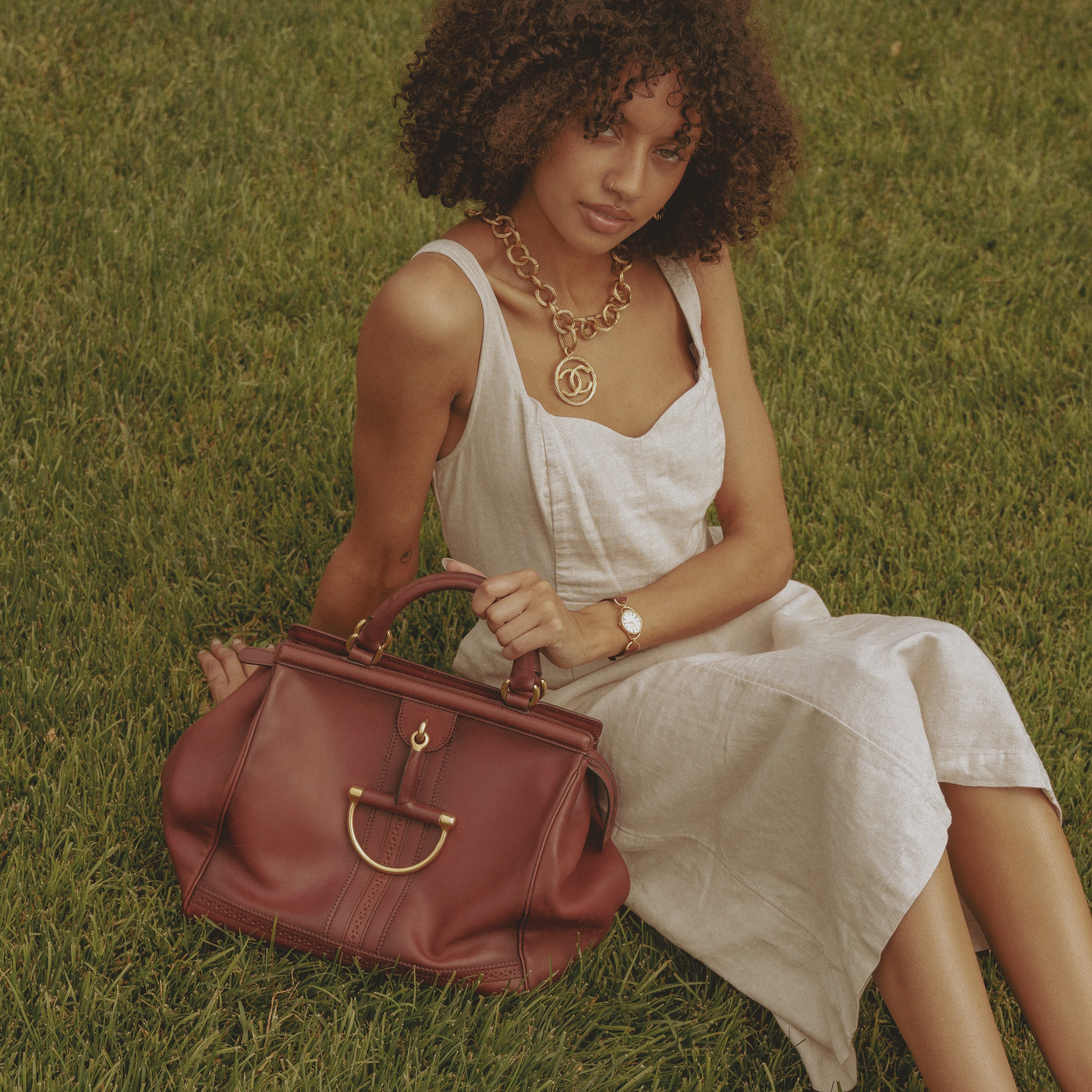 Gucci Calfskin Duilio Brogue Top Handle Bag Bordeaux - Queen May