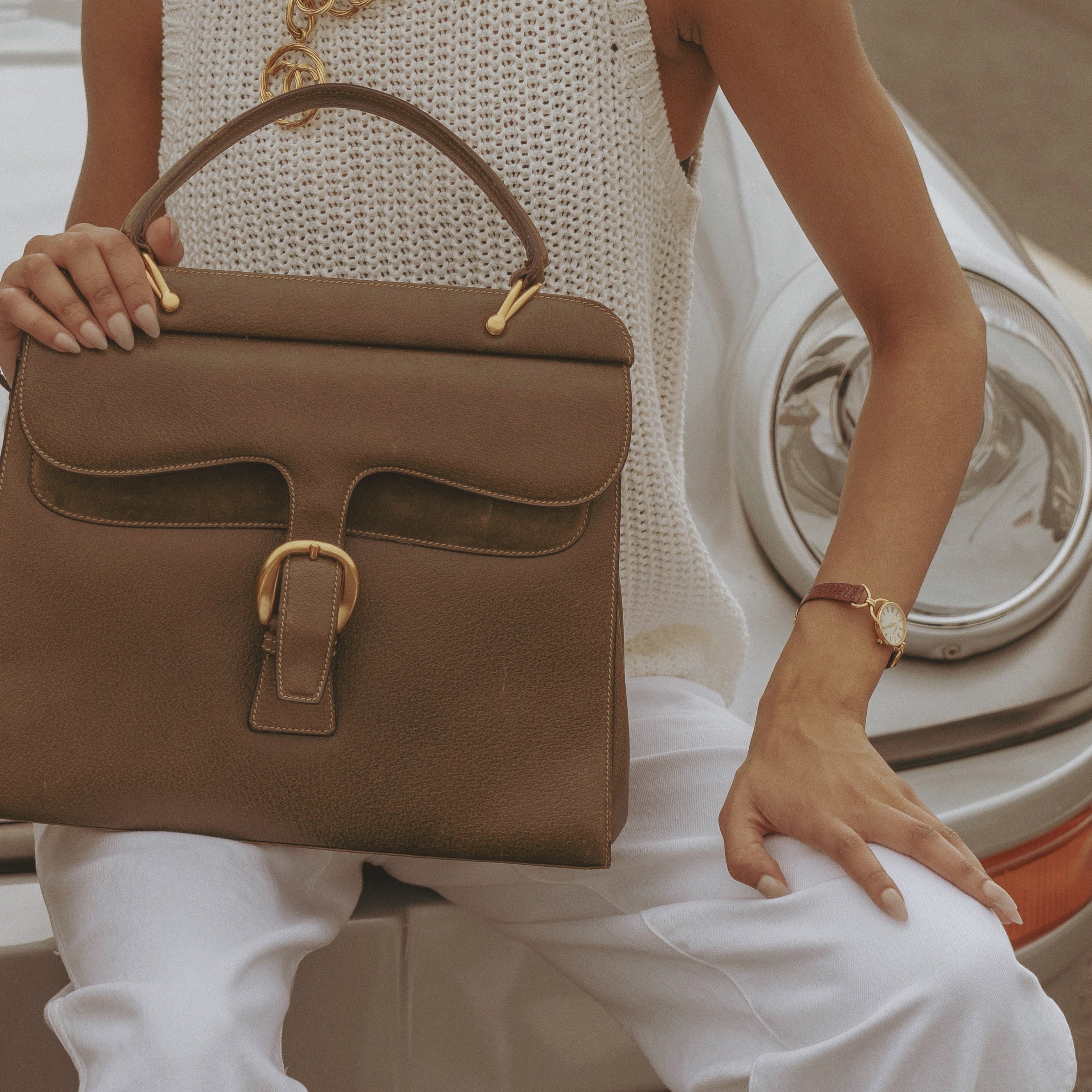 Gucci Vintage Leather Top Handle Bag - Queen May