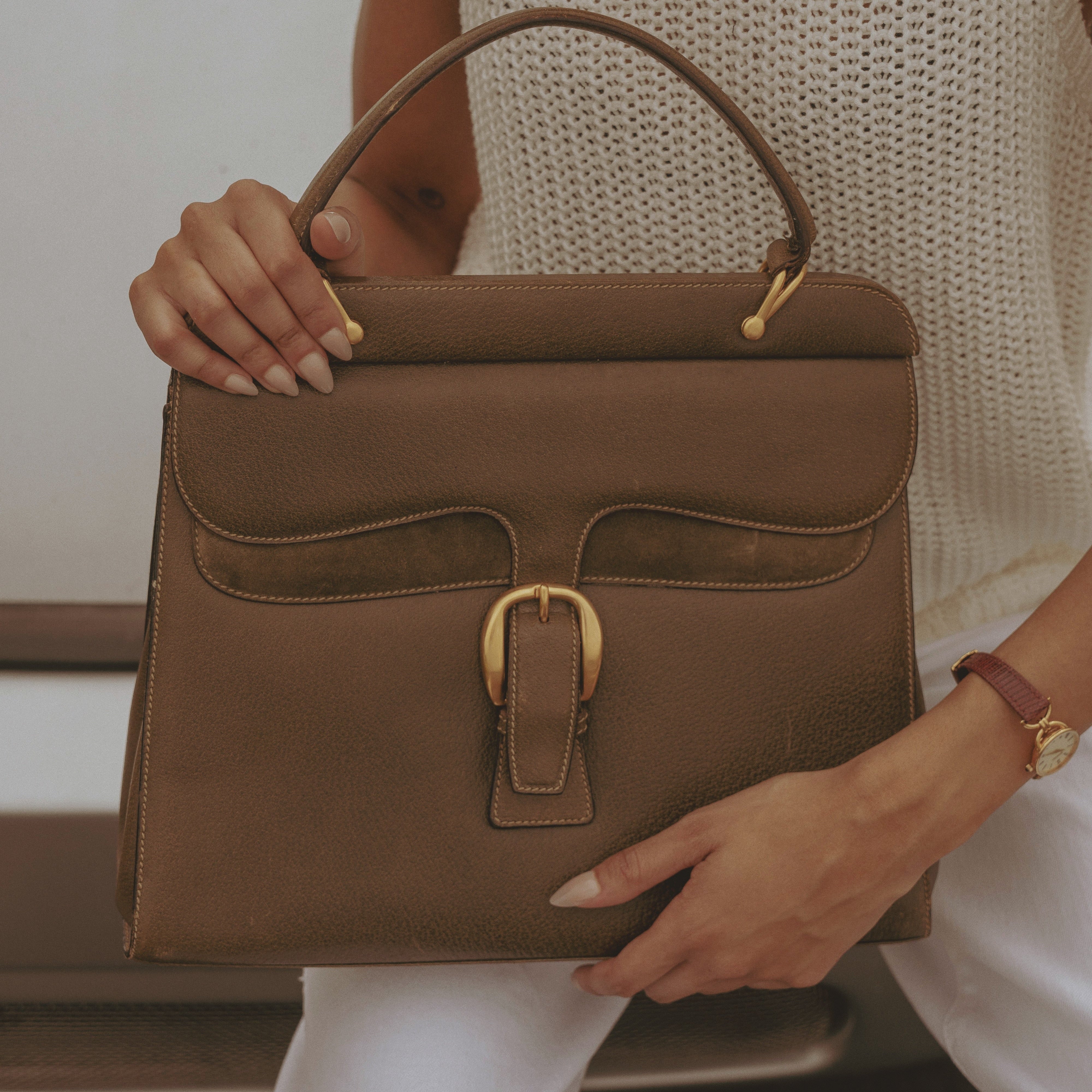Gucci Vintage Leather Top Handle Bag - Queen May