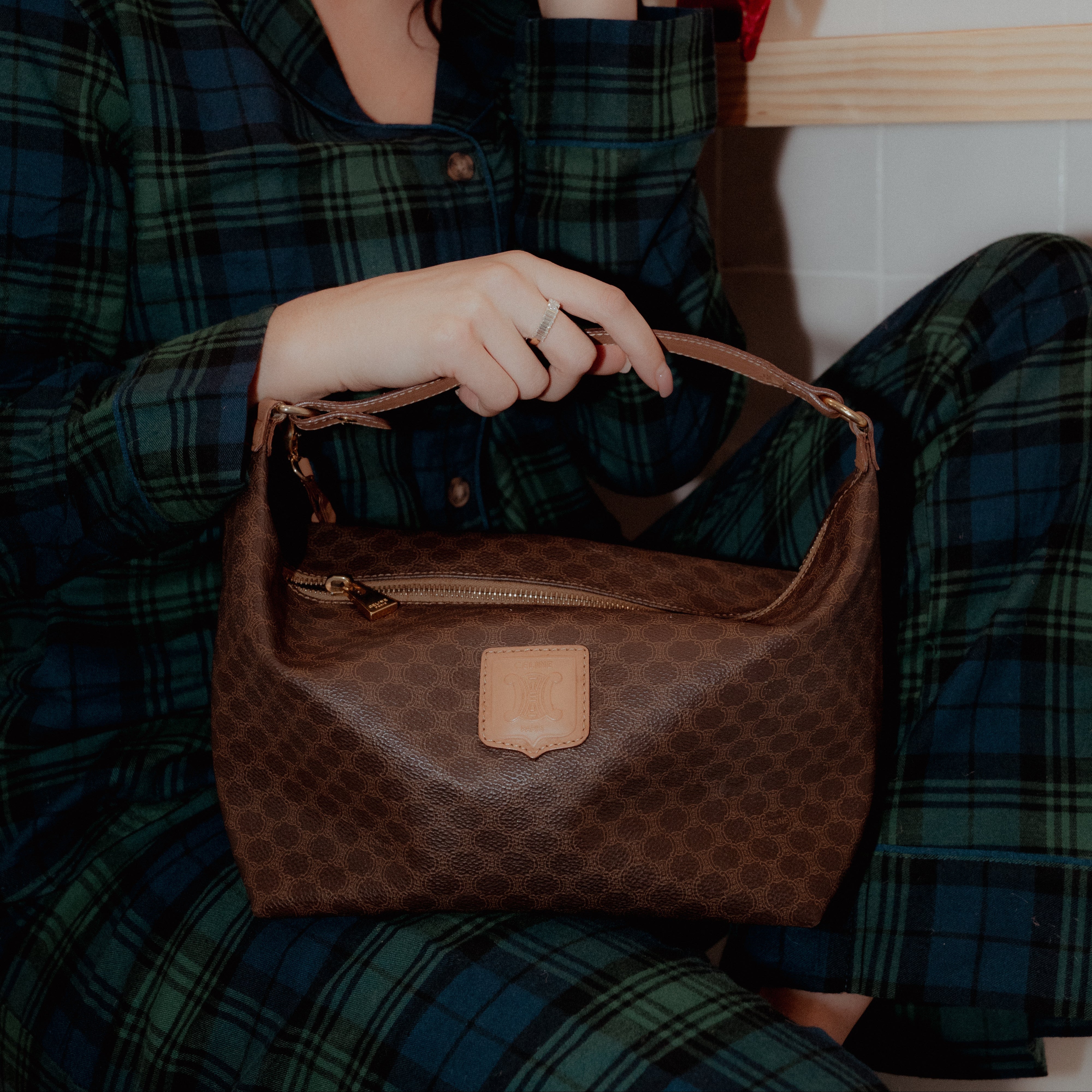 Celine Macadam Handbag With Mini Pouch - Queen May