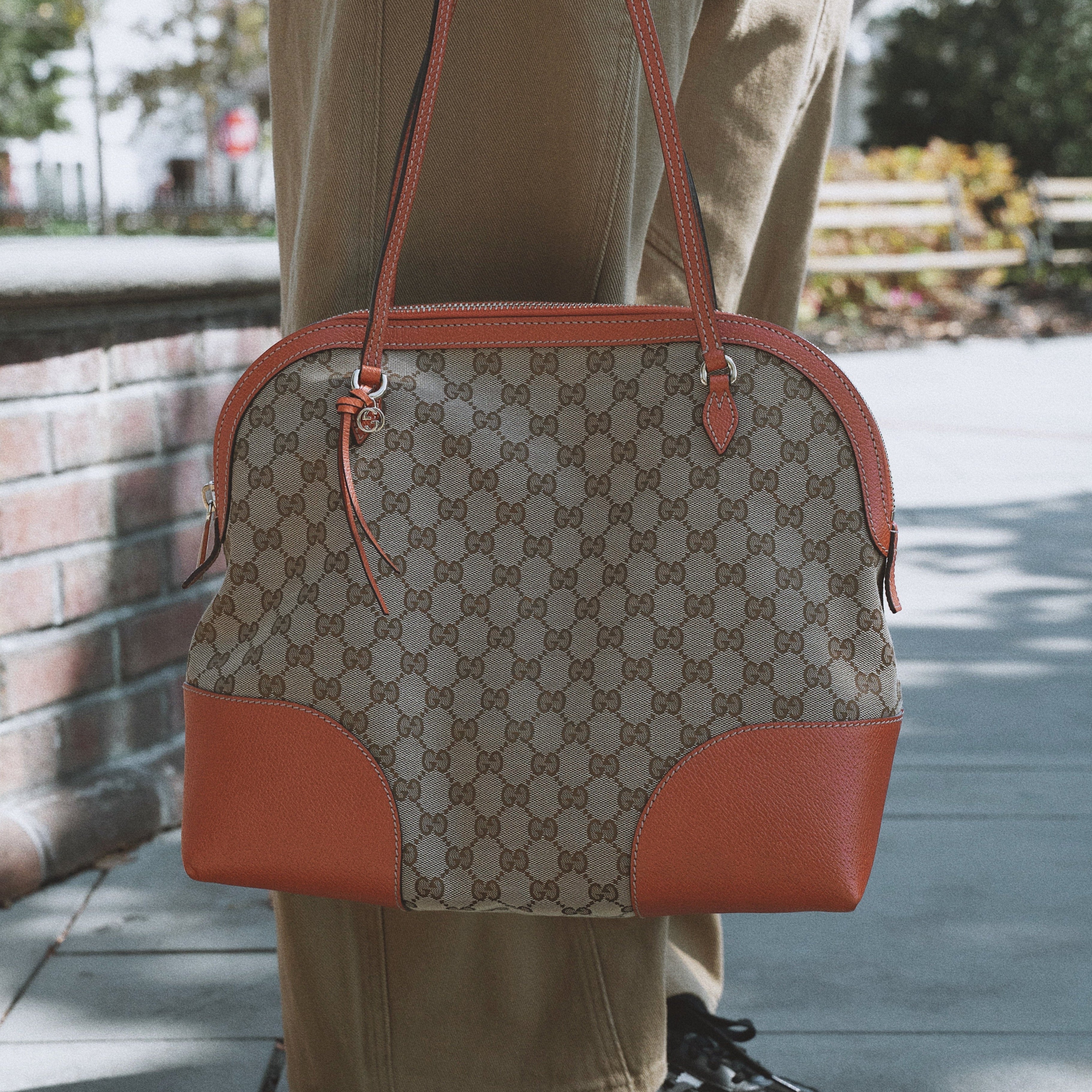 Gucci GG Canvas Bree Dome Bag Orange - Queen May