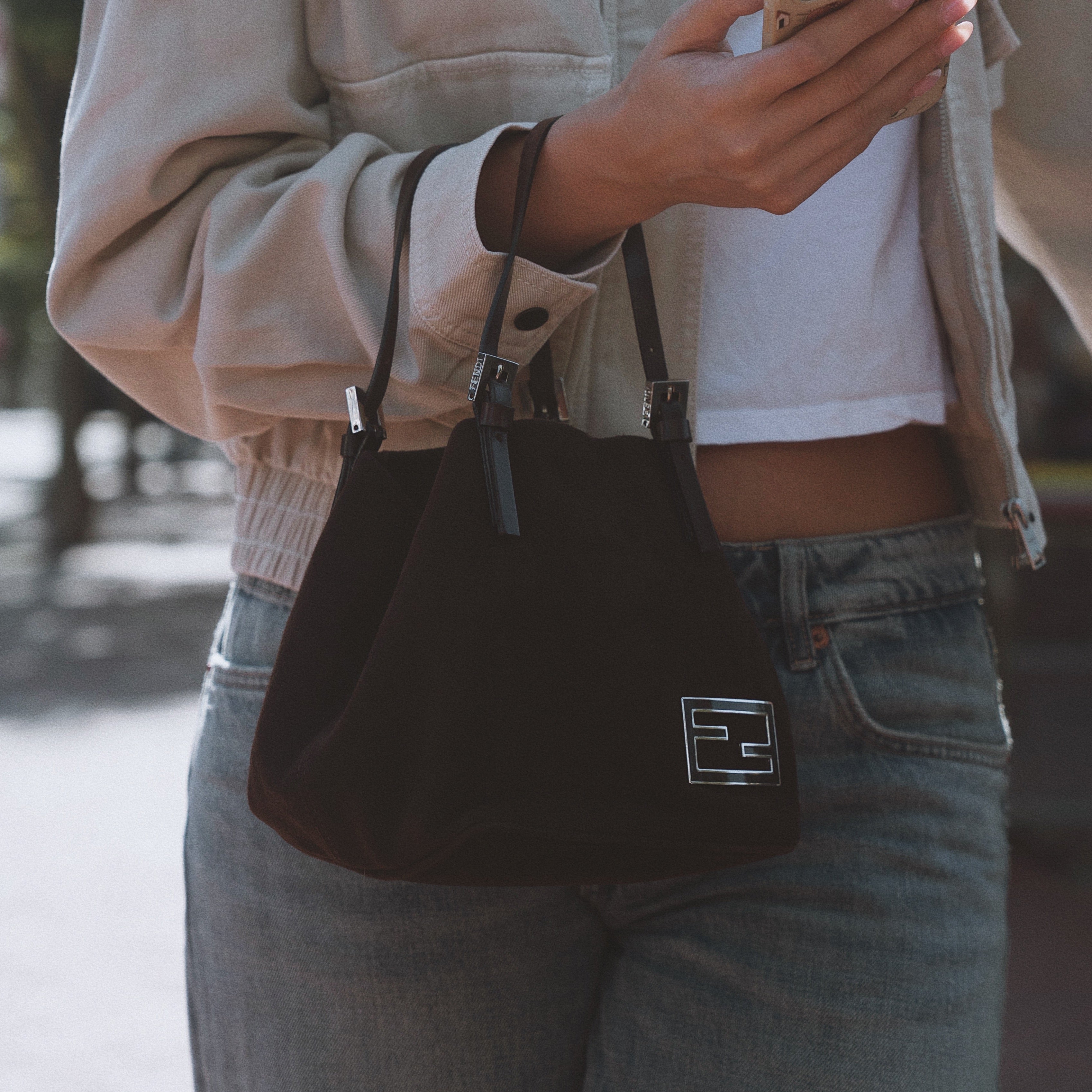 Fendi Brown Suede Mini Tote - Queen May