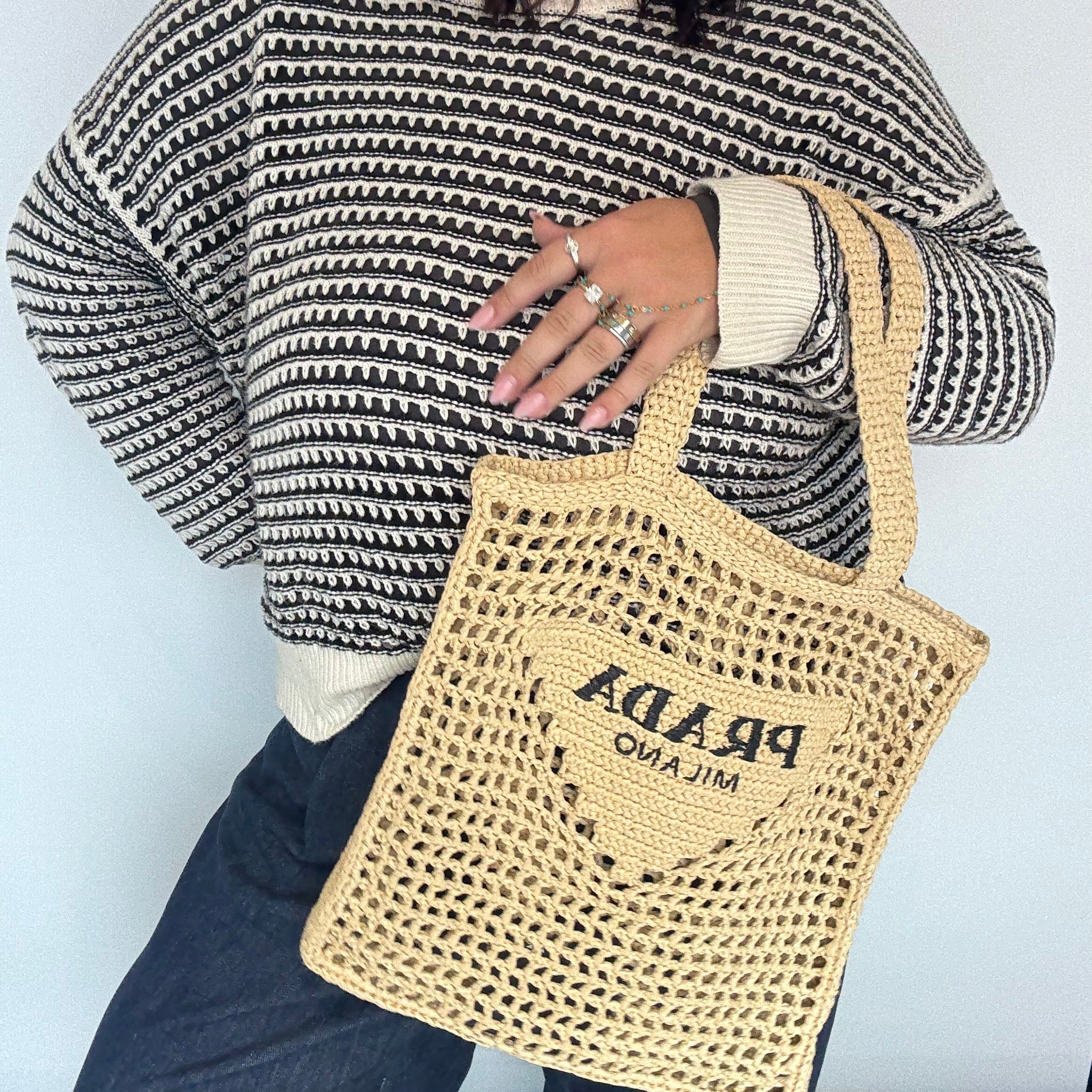 Prada Raffia Grass Tote - Queen May