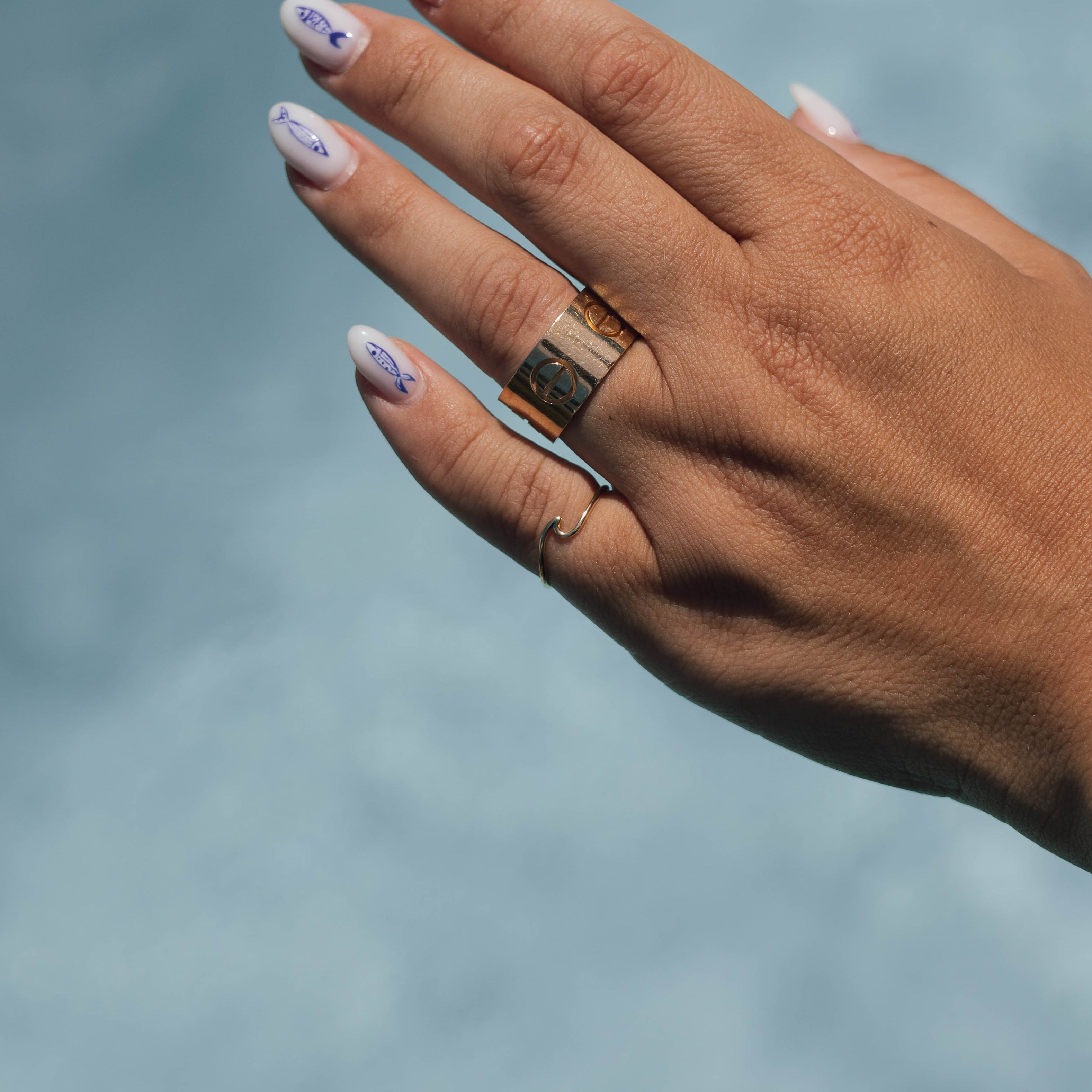 14K Yellow Gold Wave Ring - Queen May