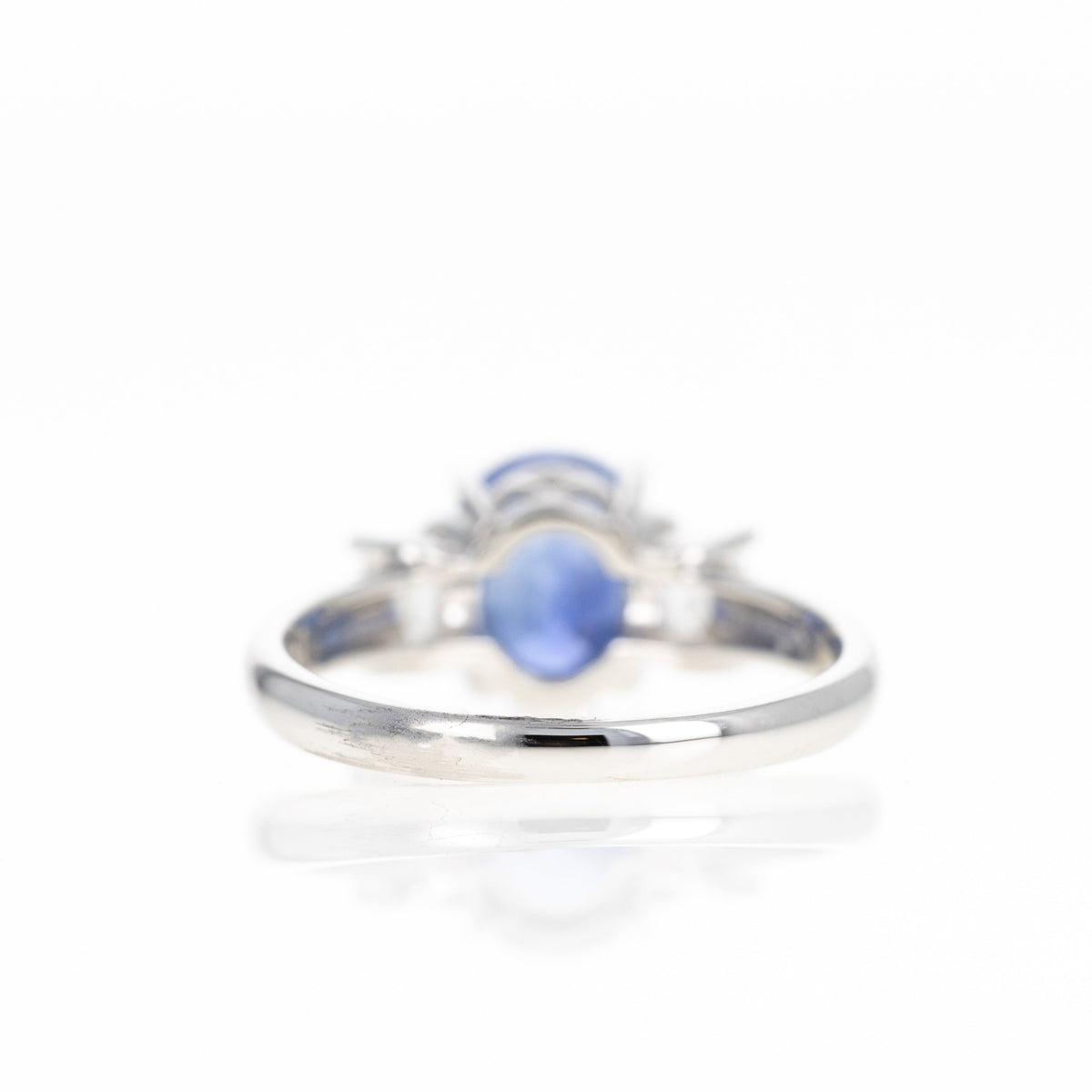 2.42 Carat Oval Natural Sapphire Diamond Ring - Queen May