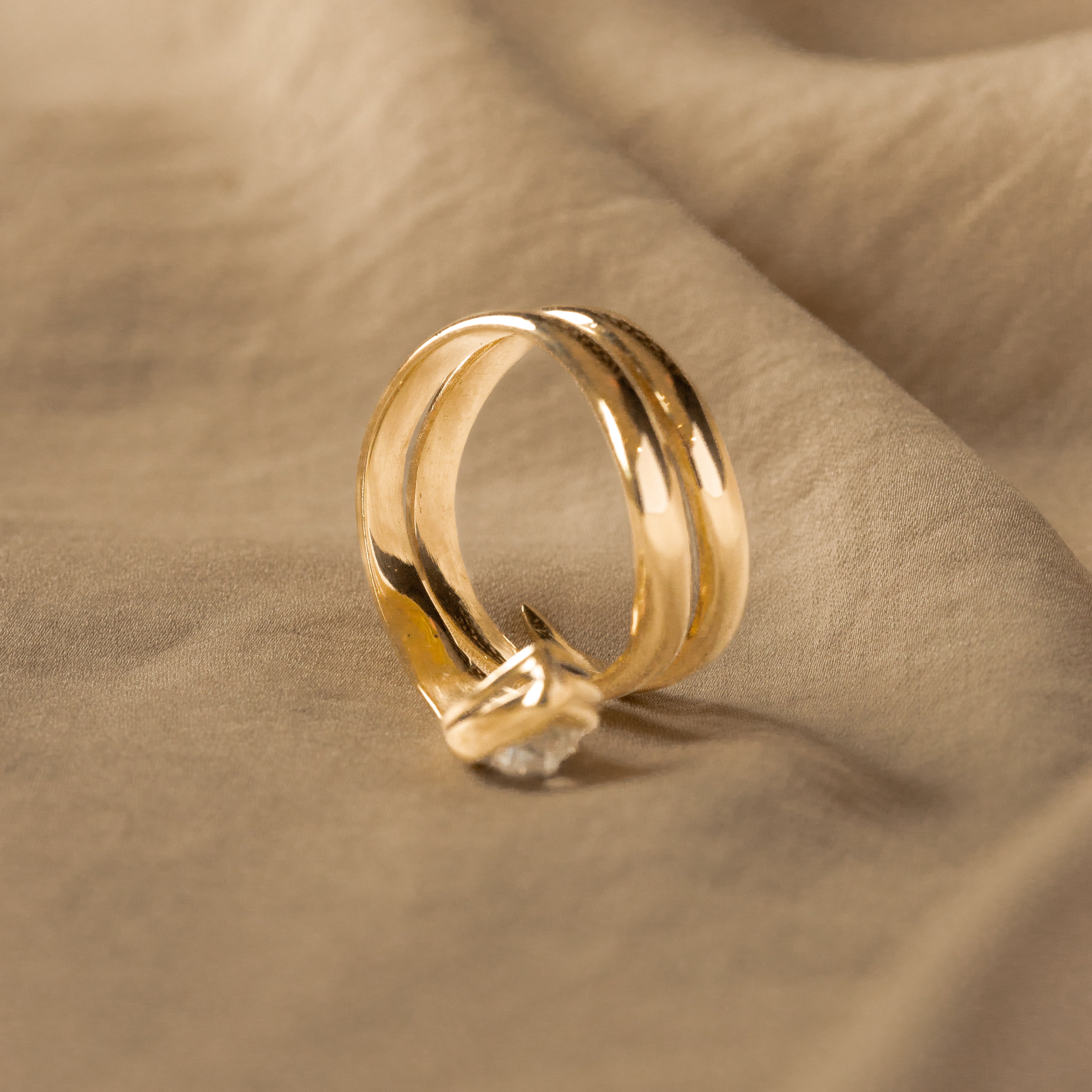 Victorian 1.15 Carat Pear Rose Cut Diamond Snake Ring - Queen May