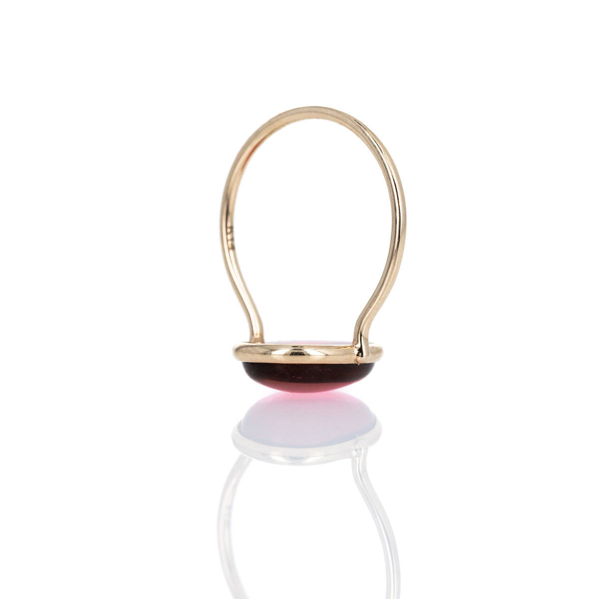 14K Yellow Gold 4.90 Carats Cabochon Pink Tourmaline Bezel Ring - Queen May