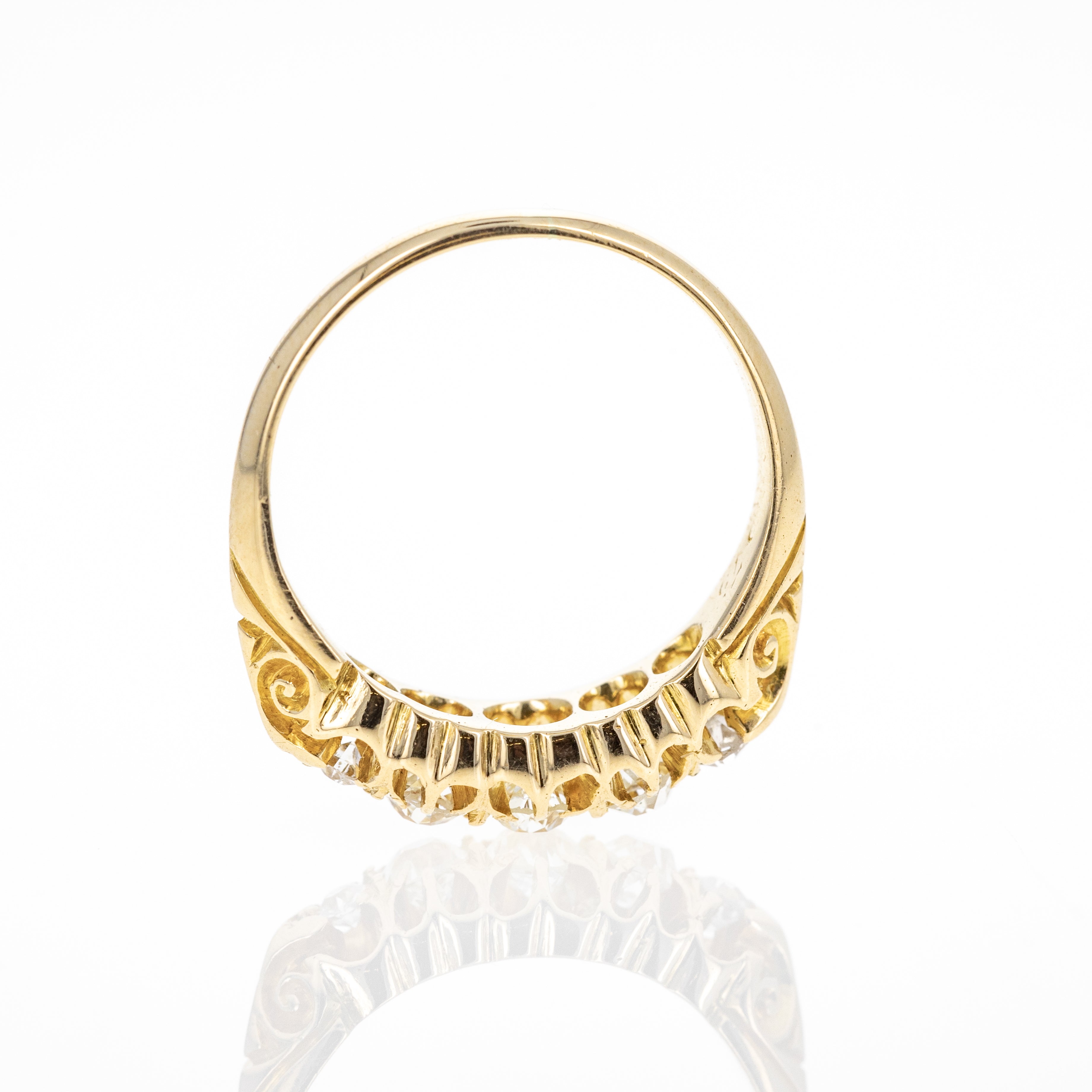 Victorian 18K Yellow Gold 0.50 Carat Old European Cut Diamond Five Stone Ring - Queen May