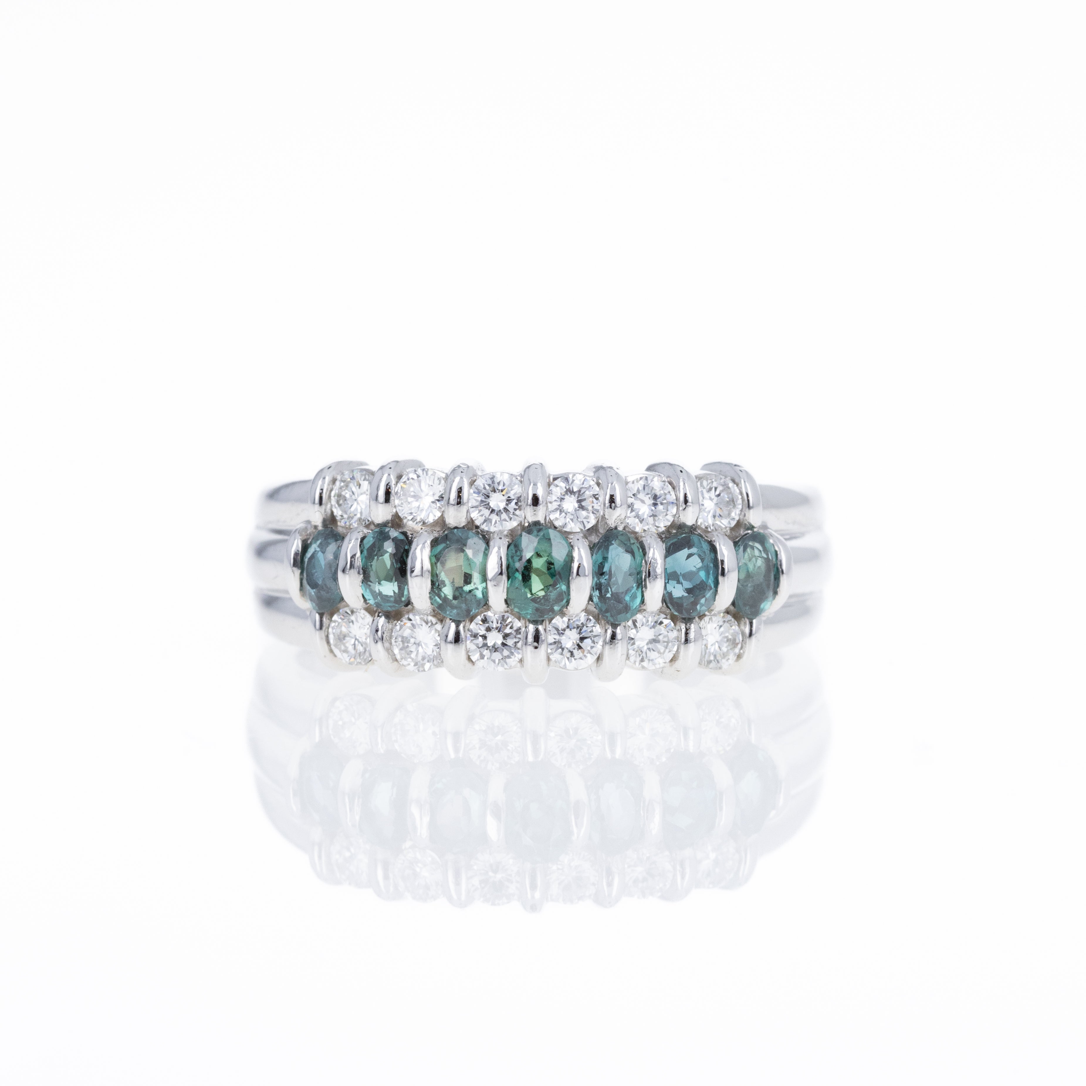 Platinum 0.63 Carat Alexandrite Diamond Ring - Queen May
