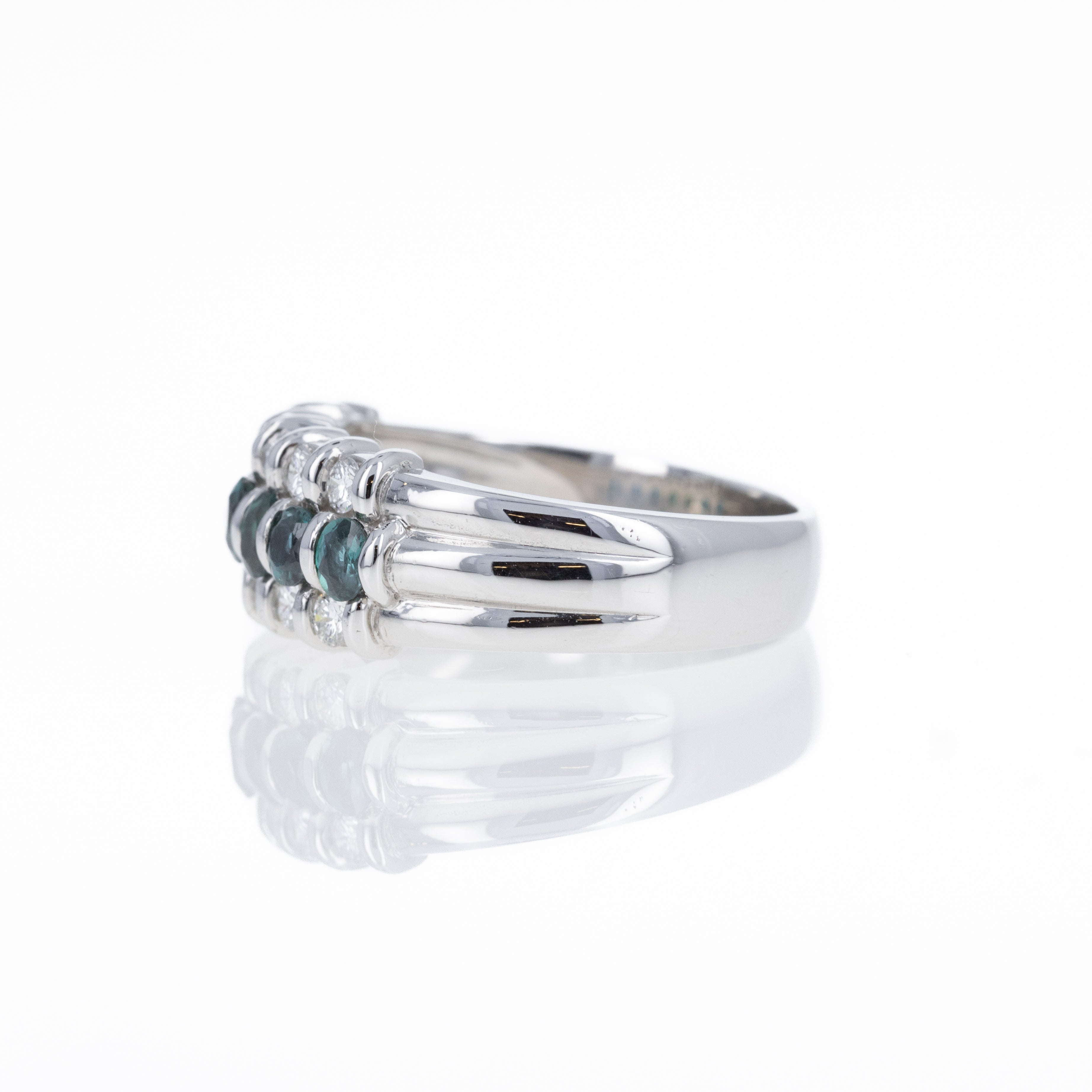 Platinum 0.63 Carat Alexandrite Diamond Ring - Queen May