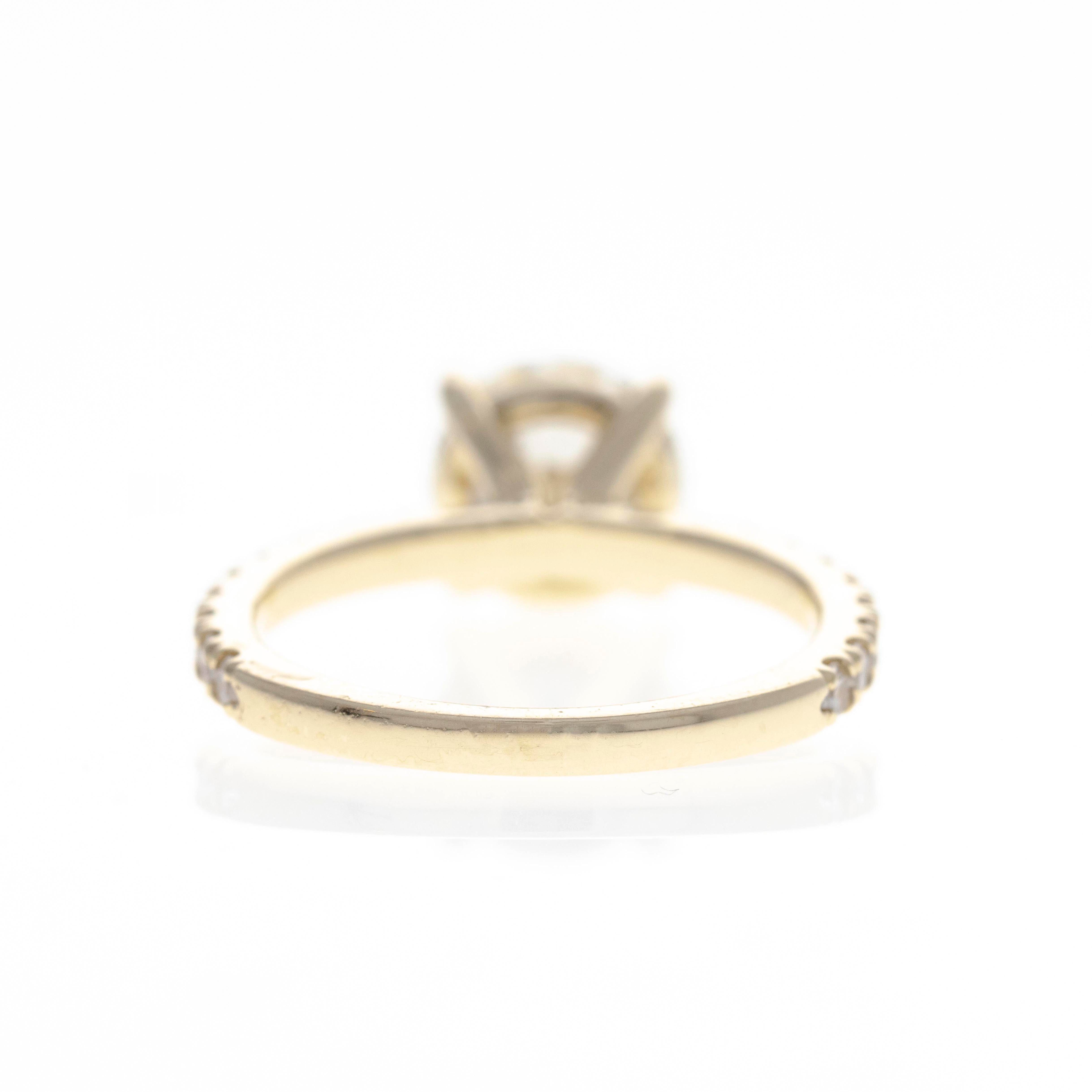 14K Yellow Gold 2.10 Carat Round Diamond Engagement Ring - Queen May