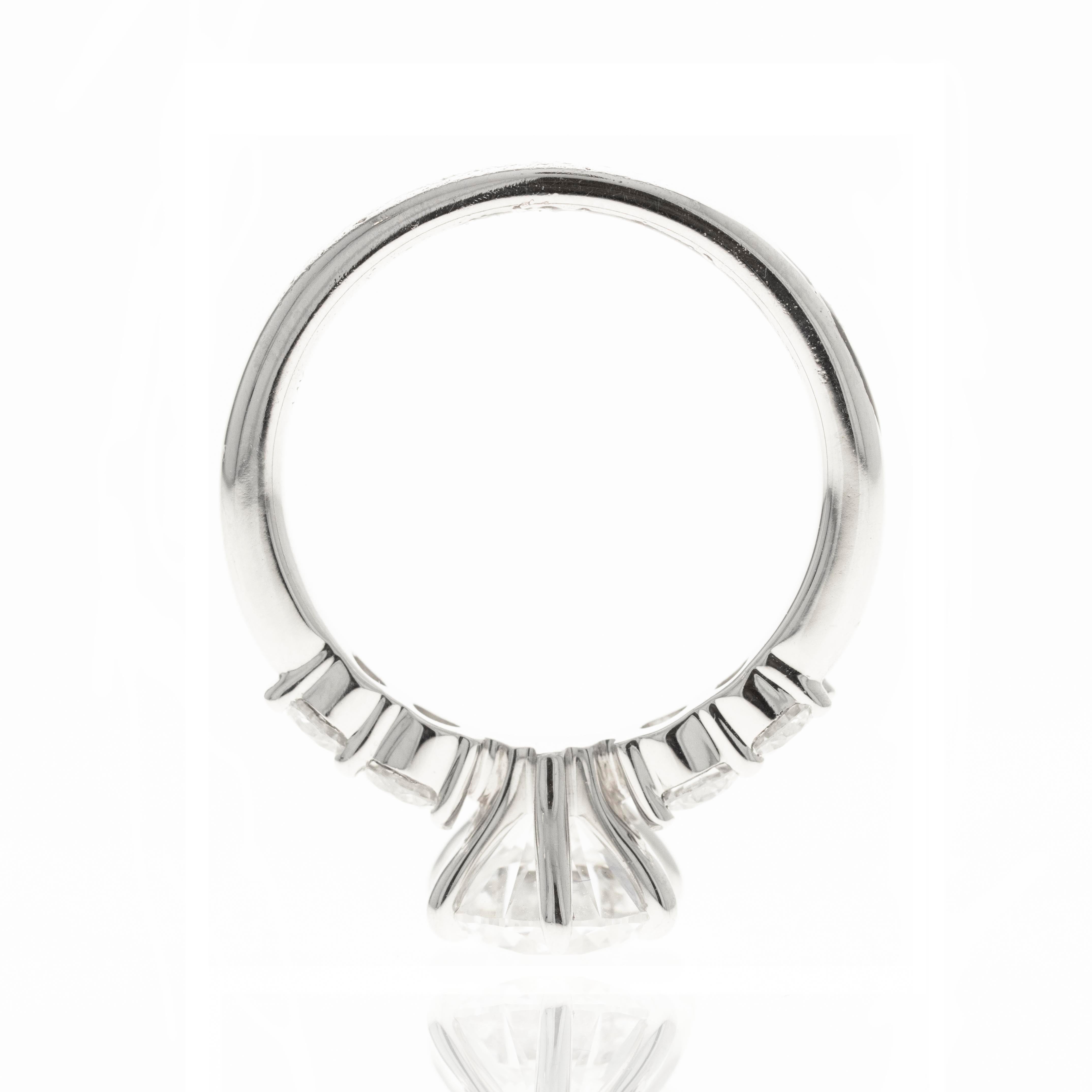 Lab Grown 2 Carat Round Diamond Accented Engagement Ring - Queen May