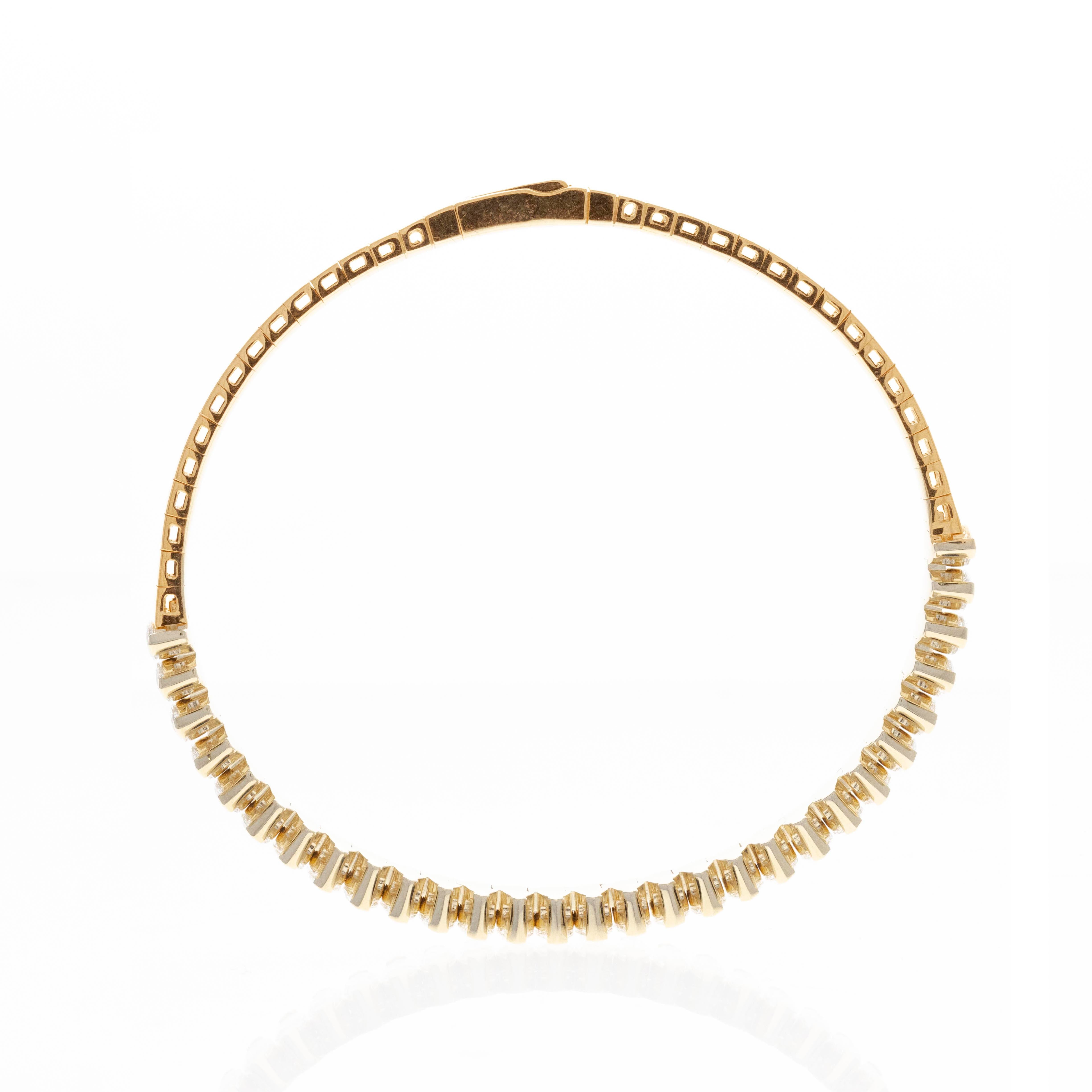 Lab Grown 5.9 Carat Marquise Diamond Flexible Bangle - Queen May