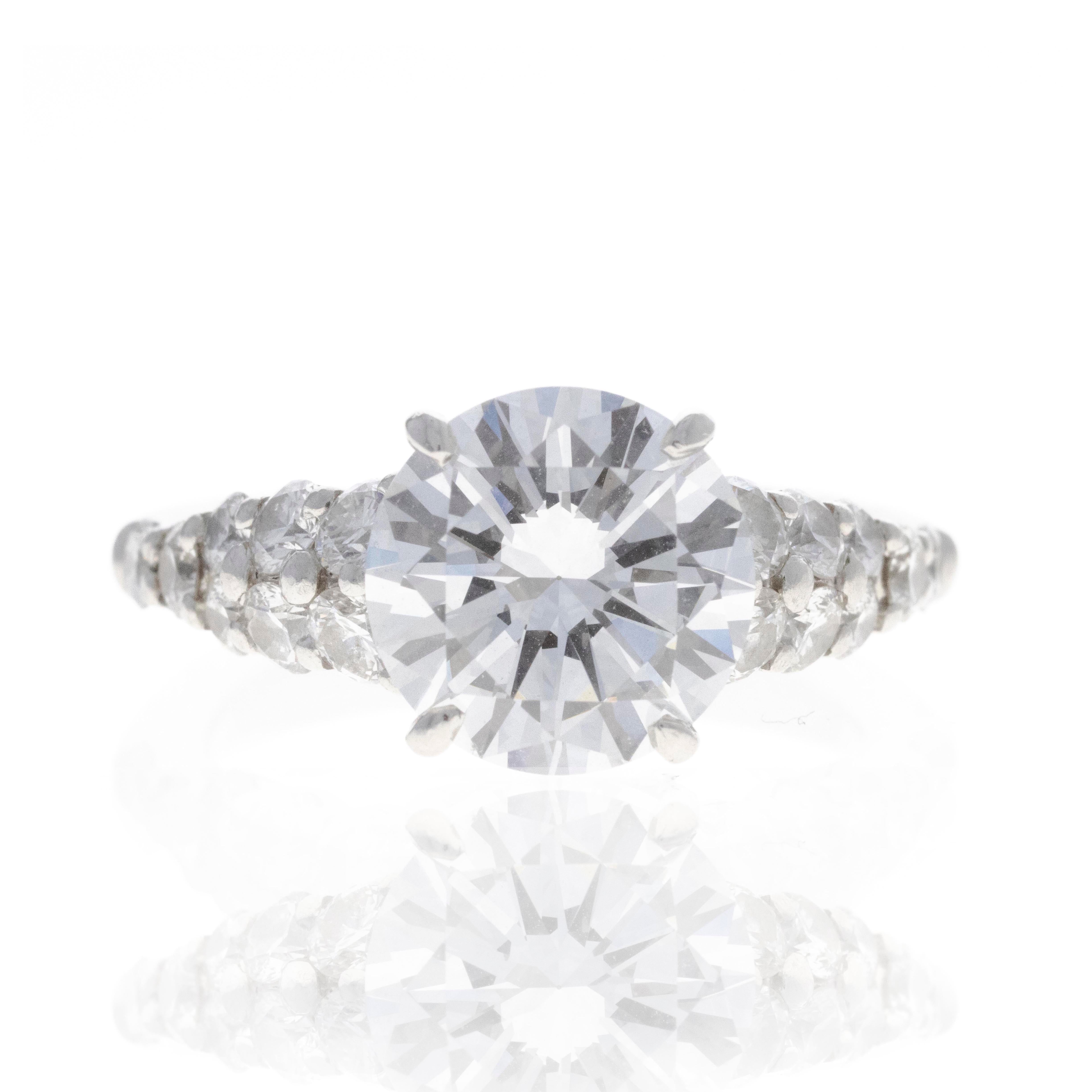 Platinum 4.03 Carat Round Brilliant Diamond Engagement Ring - Queen May