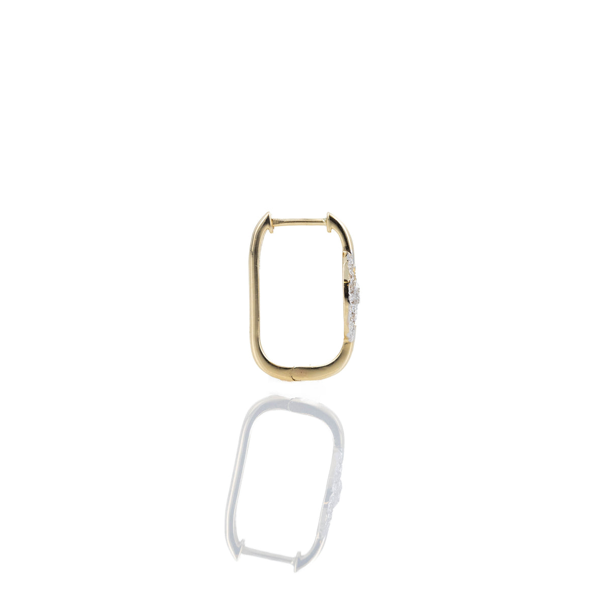 14K Yellow Gold 0.23 Carat Diamond Mariner Link Hoop Earrings - Queen May