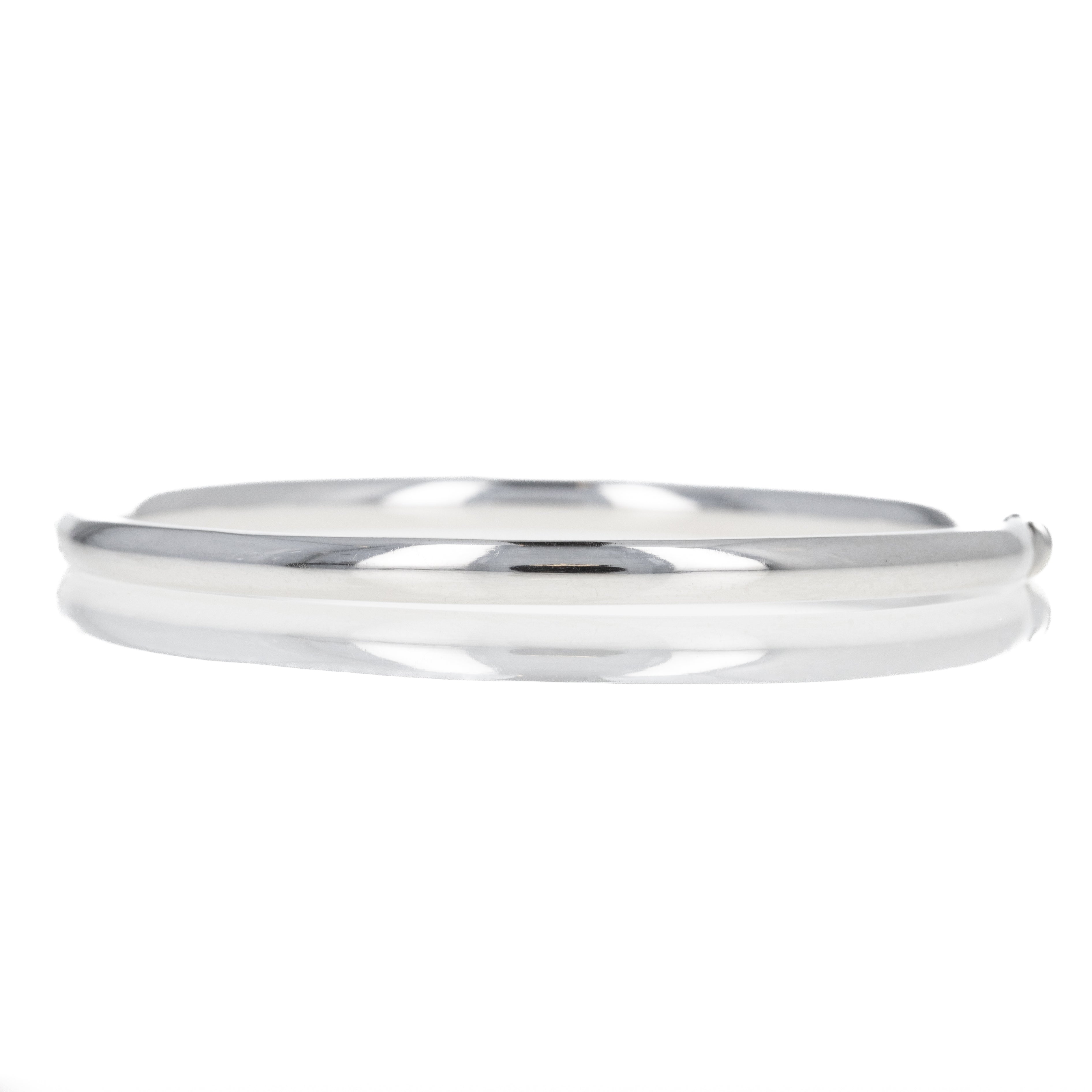 Platinum Hollow Tube Bangle - Queen May