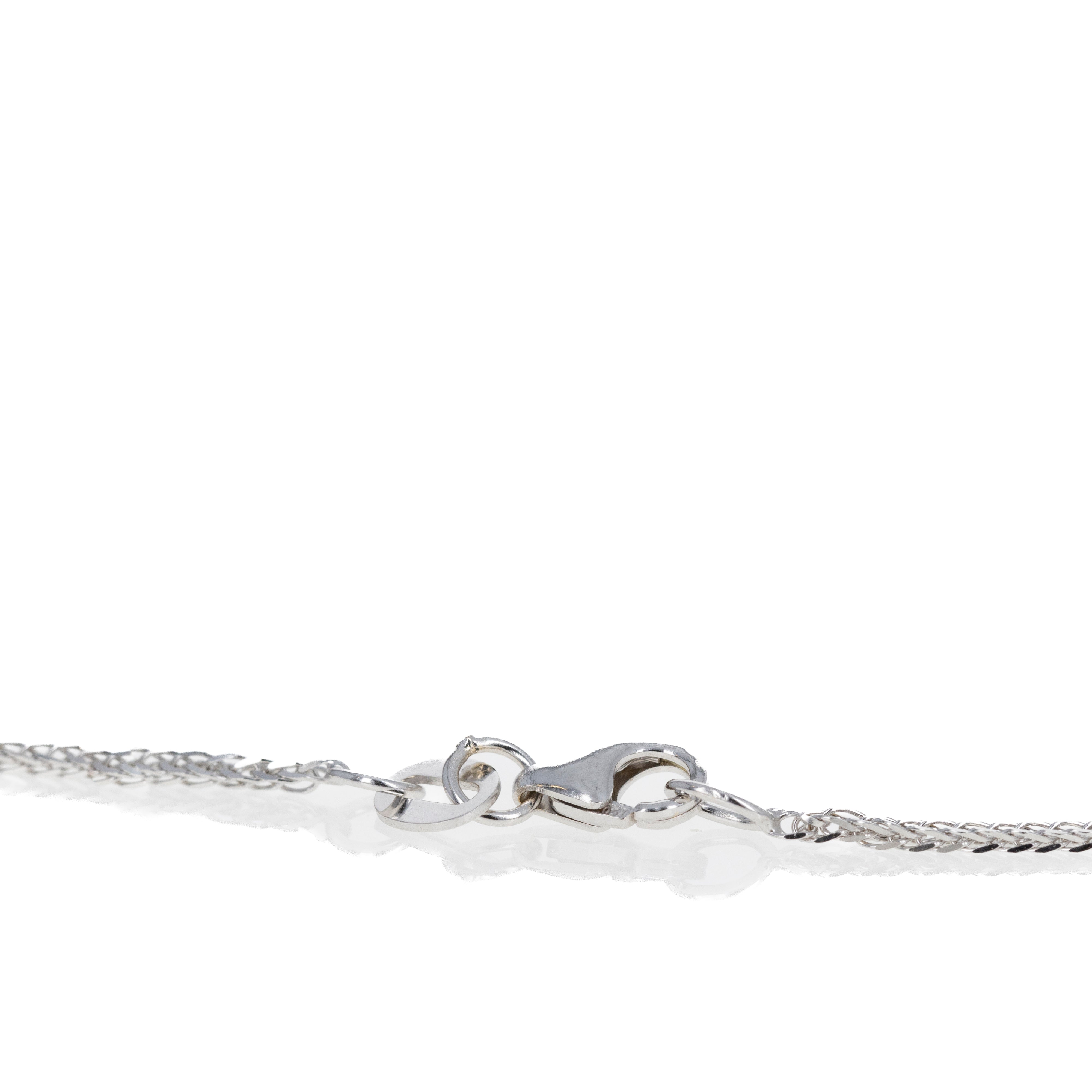 18K White Gold 1.50 Carat Sapphire Diamond Floral Pendant Necklace - Queen May