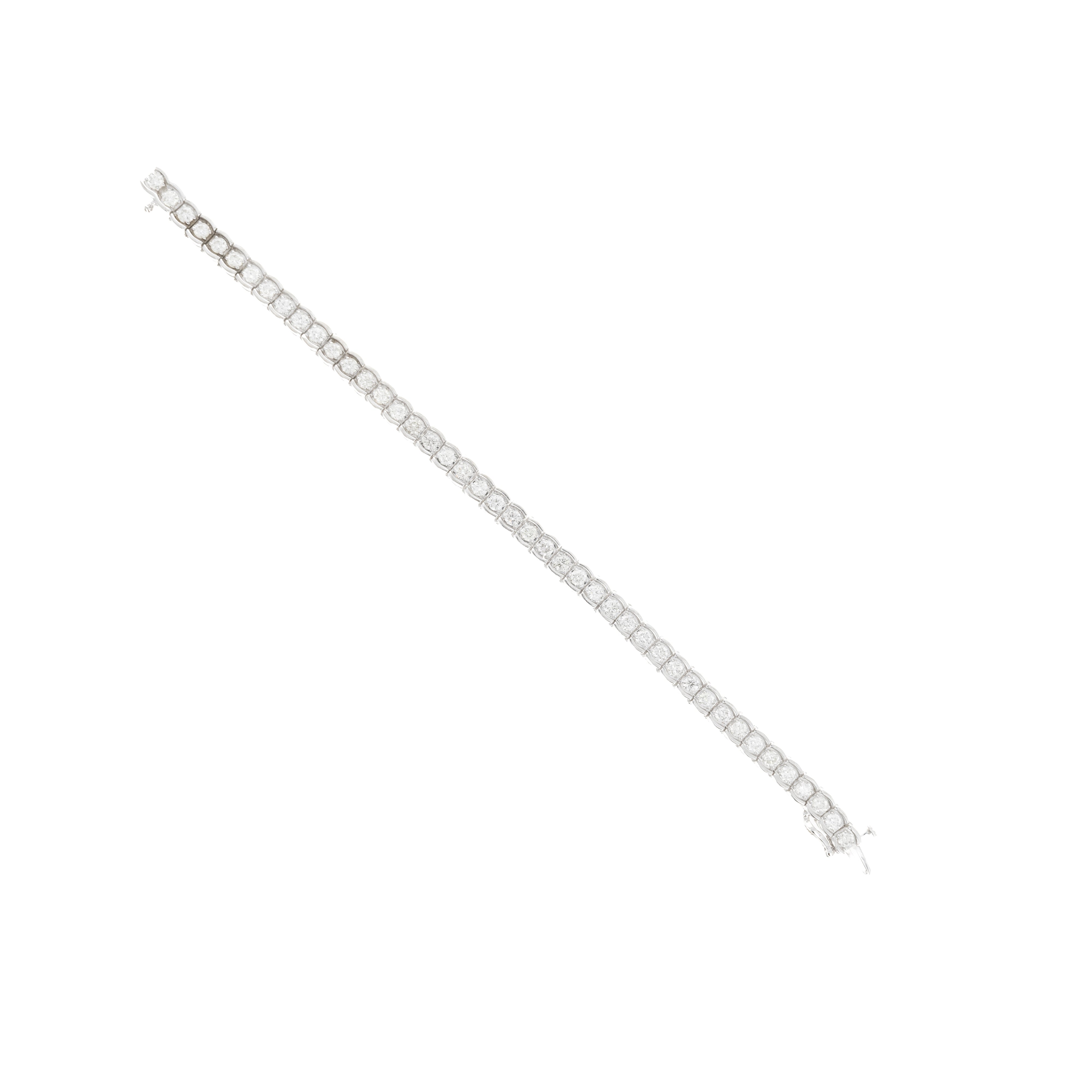 Vintage 14K White Gold 4.5 Carat Channel Set Tennis Bracelet - Queen May