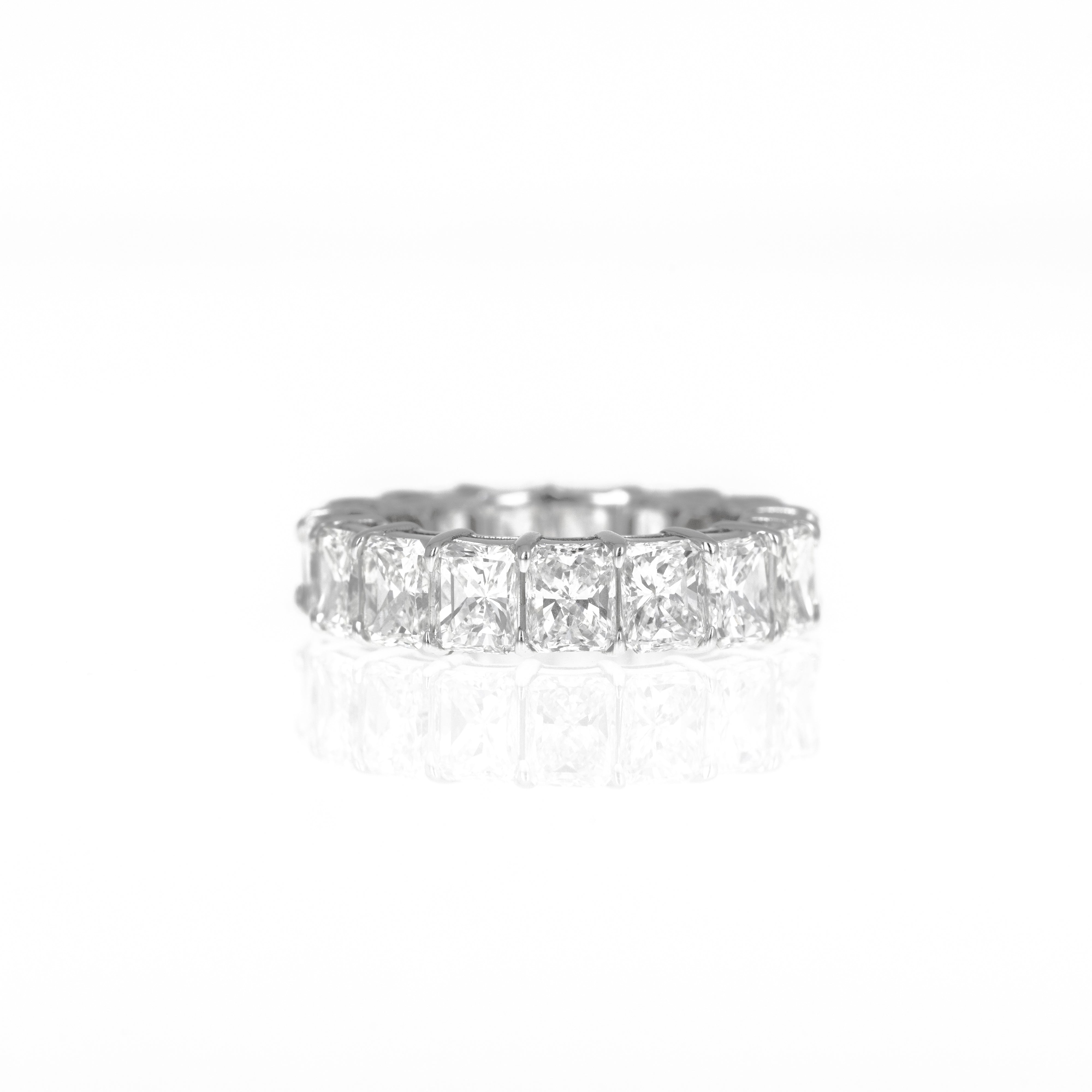 18K Gold 6.99 Carat Radiant Diamond Eternity Band - Queen May