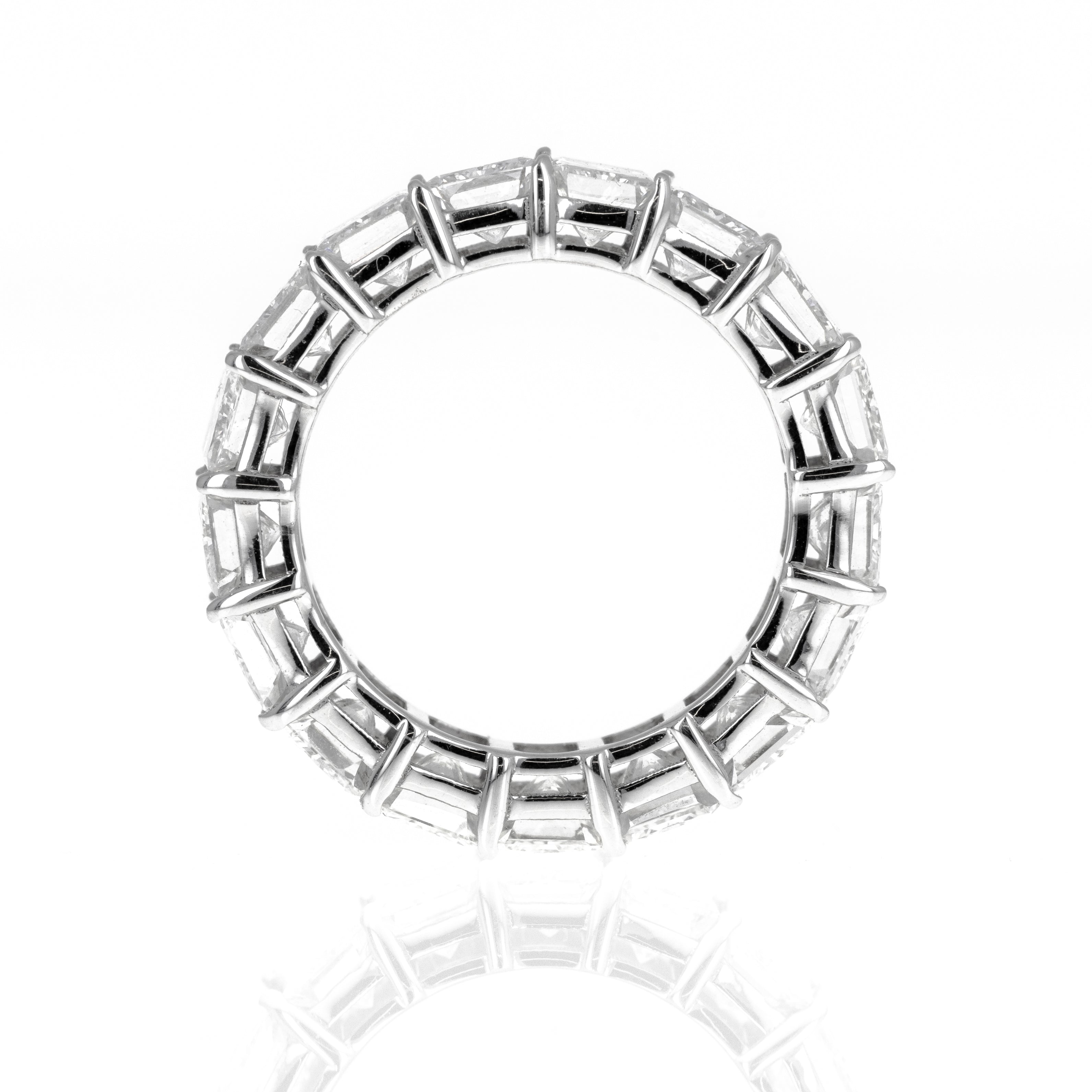 18K Gold 6.99 Carat Radiant Diamond Eternity Band - Queen May