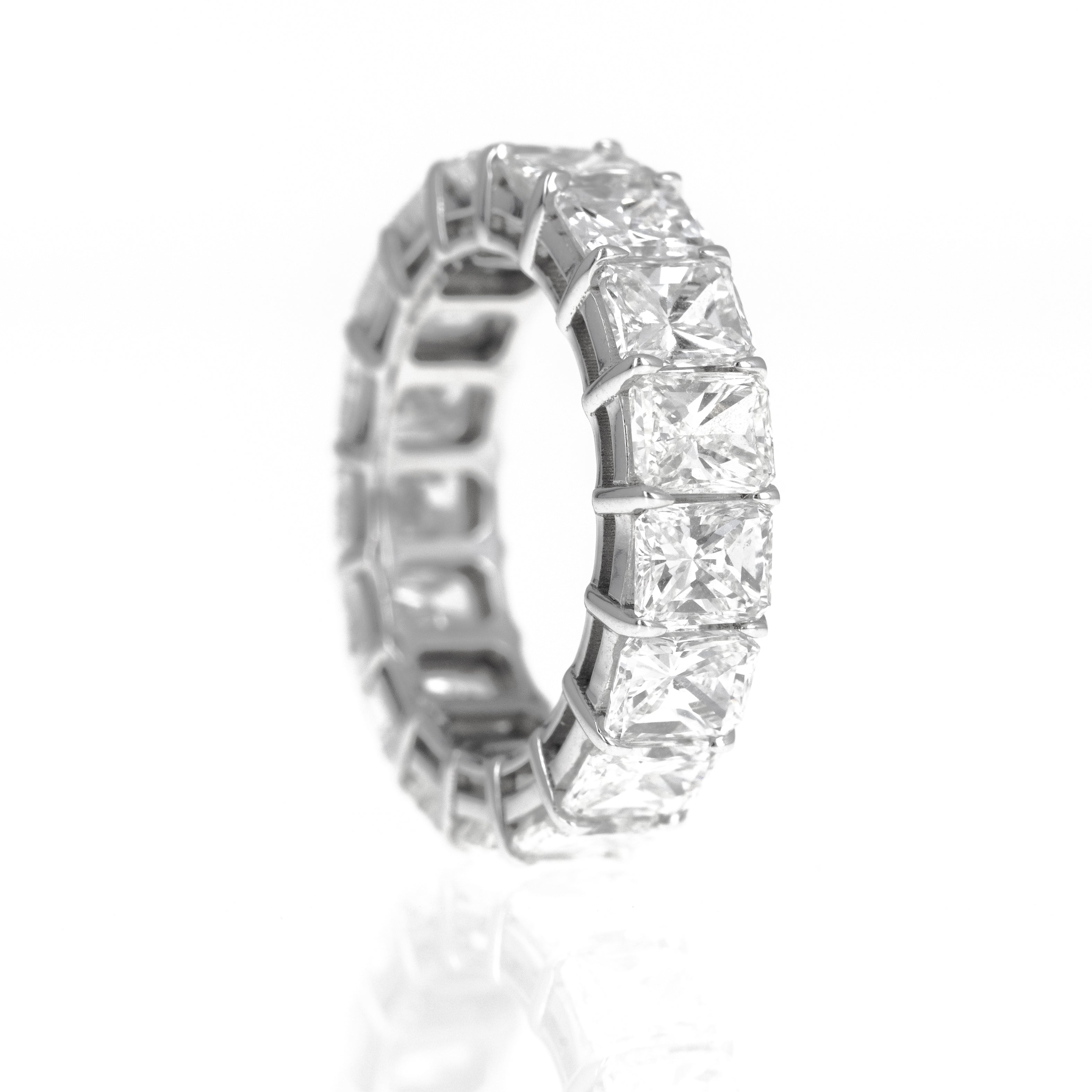 18K Gold 6.99 Carat Radiant Diamond Eternity Band - Queen May